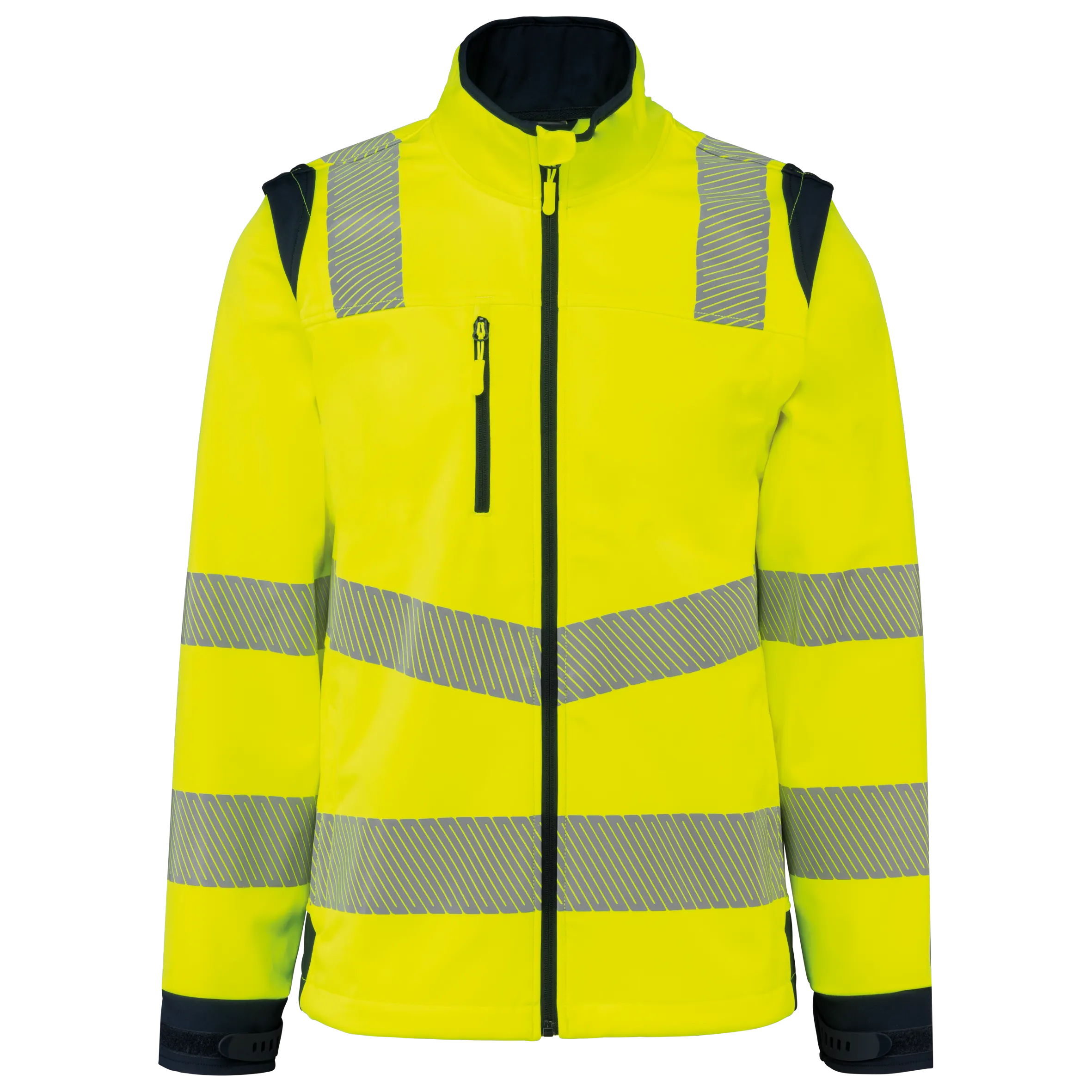 Chaqueta softshell de seguridad reciclada con mangas amovibles unisex