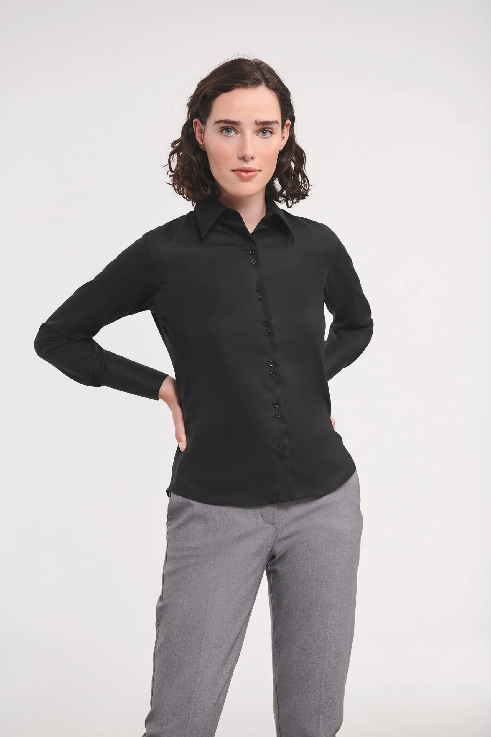 Camisa Non-Iron manga larga mujer