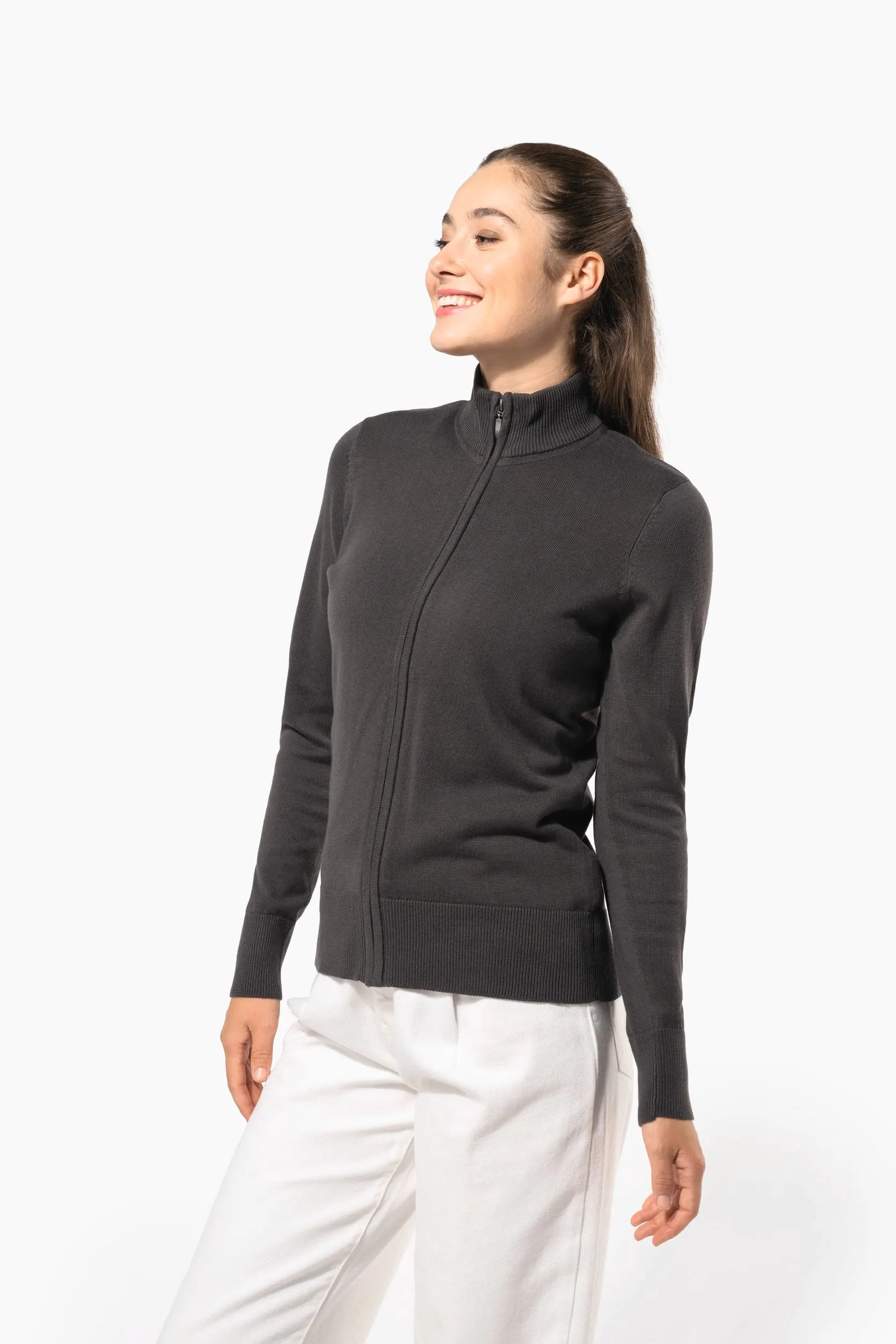 Chaqueta de punto con cremallera mujer