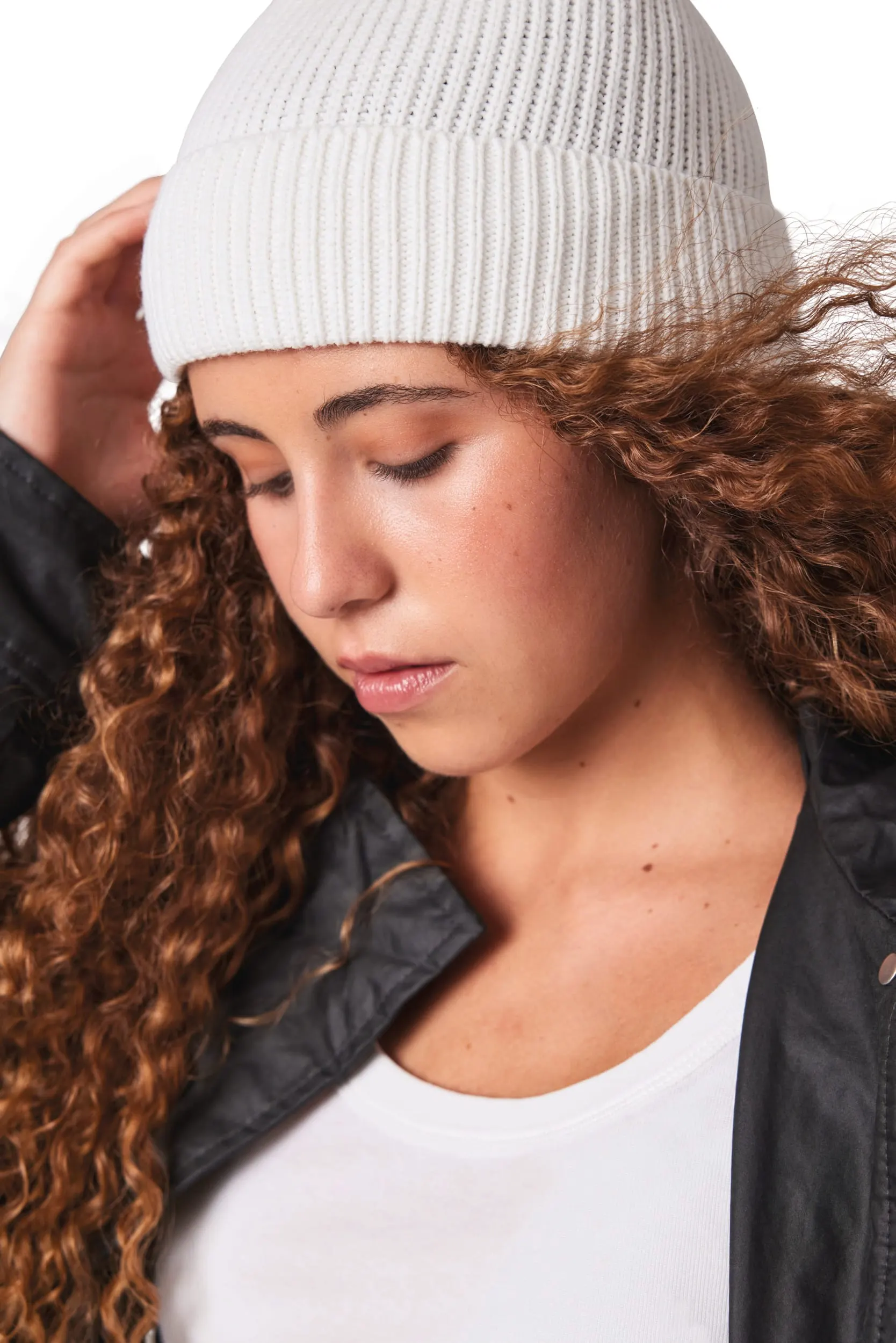 Gorro de canalé con dobladillo