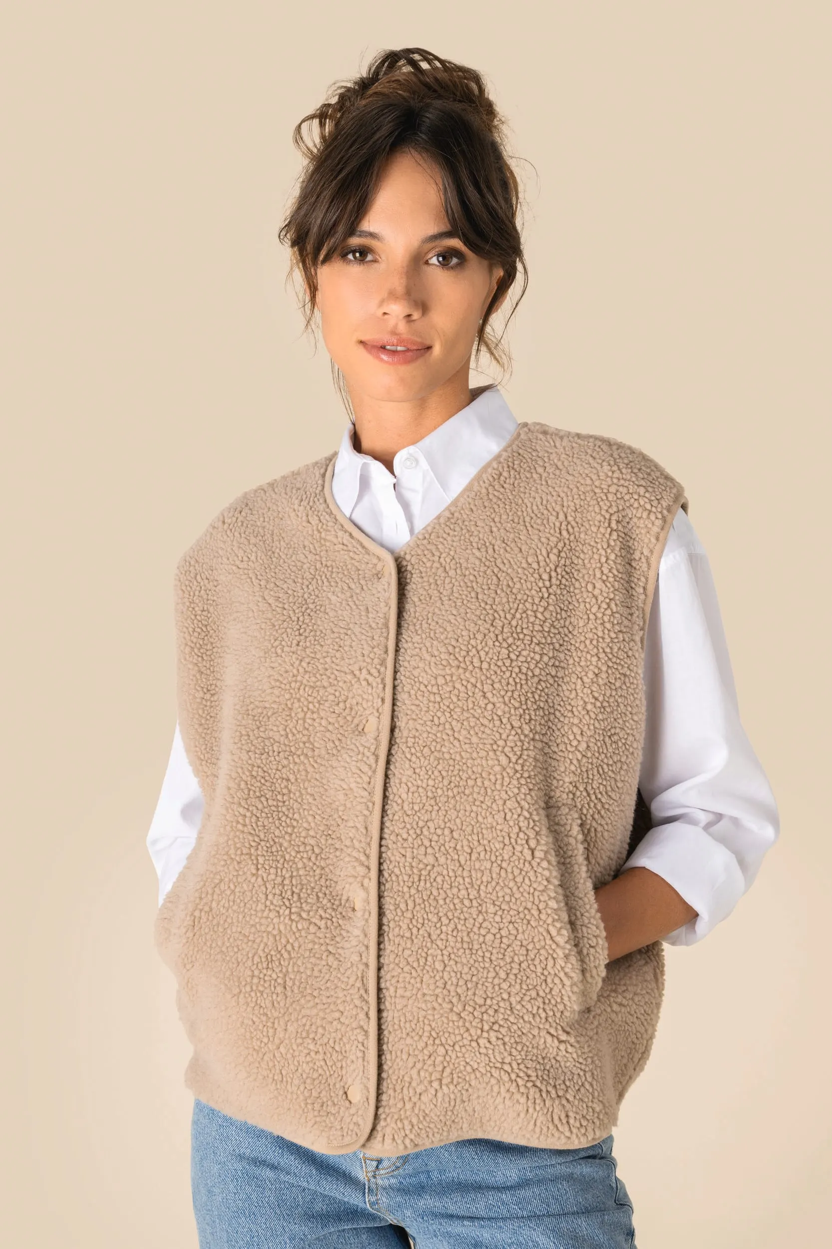 Chaleco de sherpa mujer<br/>