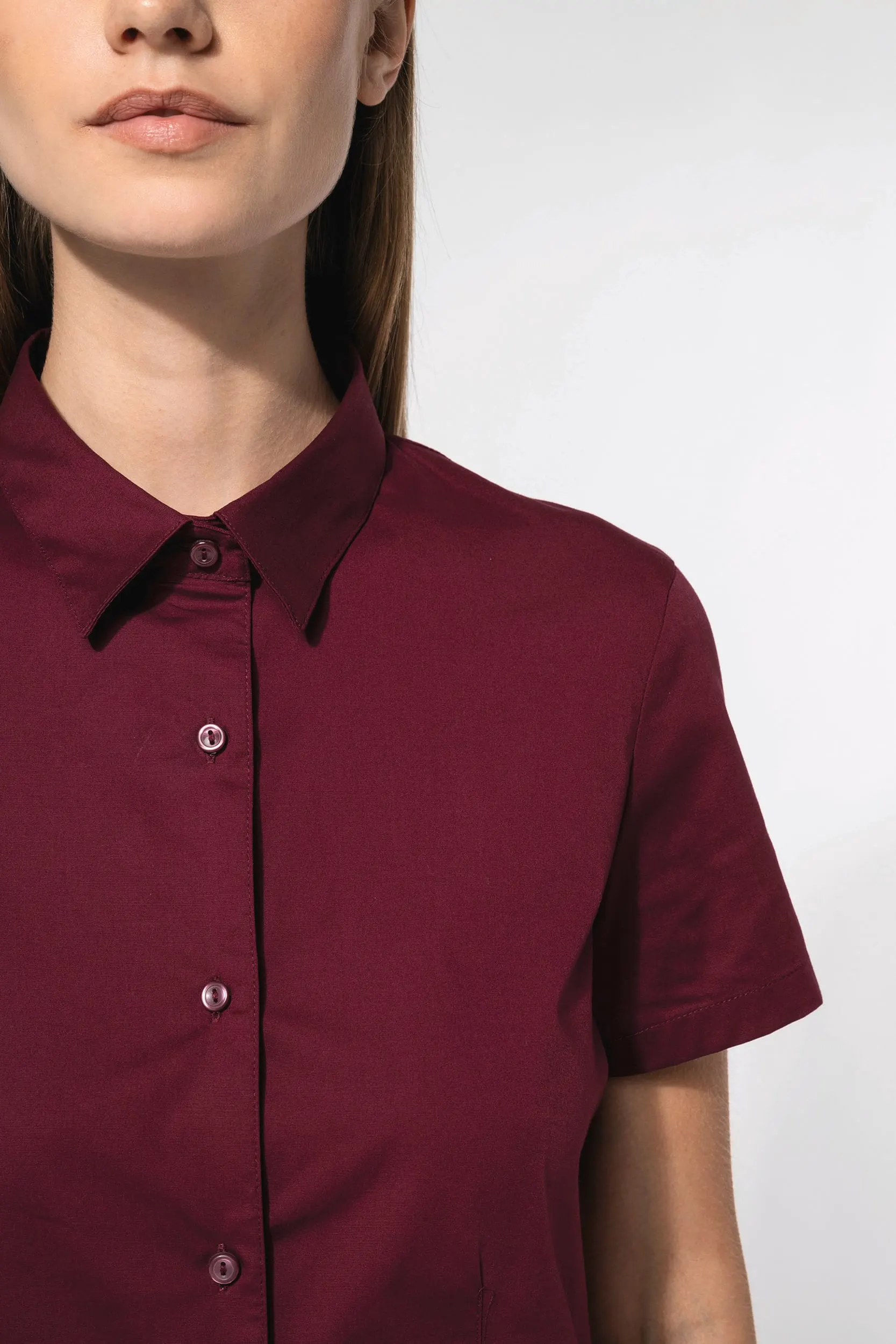 Camisa stretch manga corta mujer