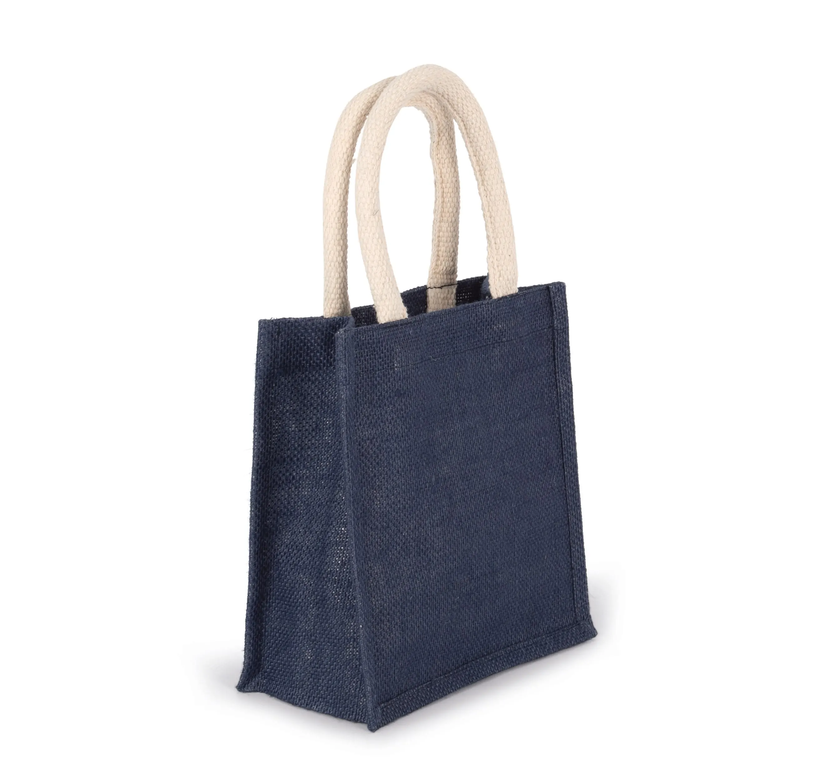 Bolsa estilo tote de tela de yute, modelo pequeño