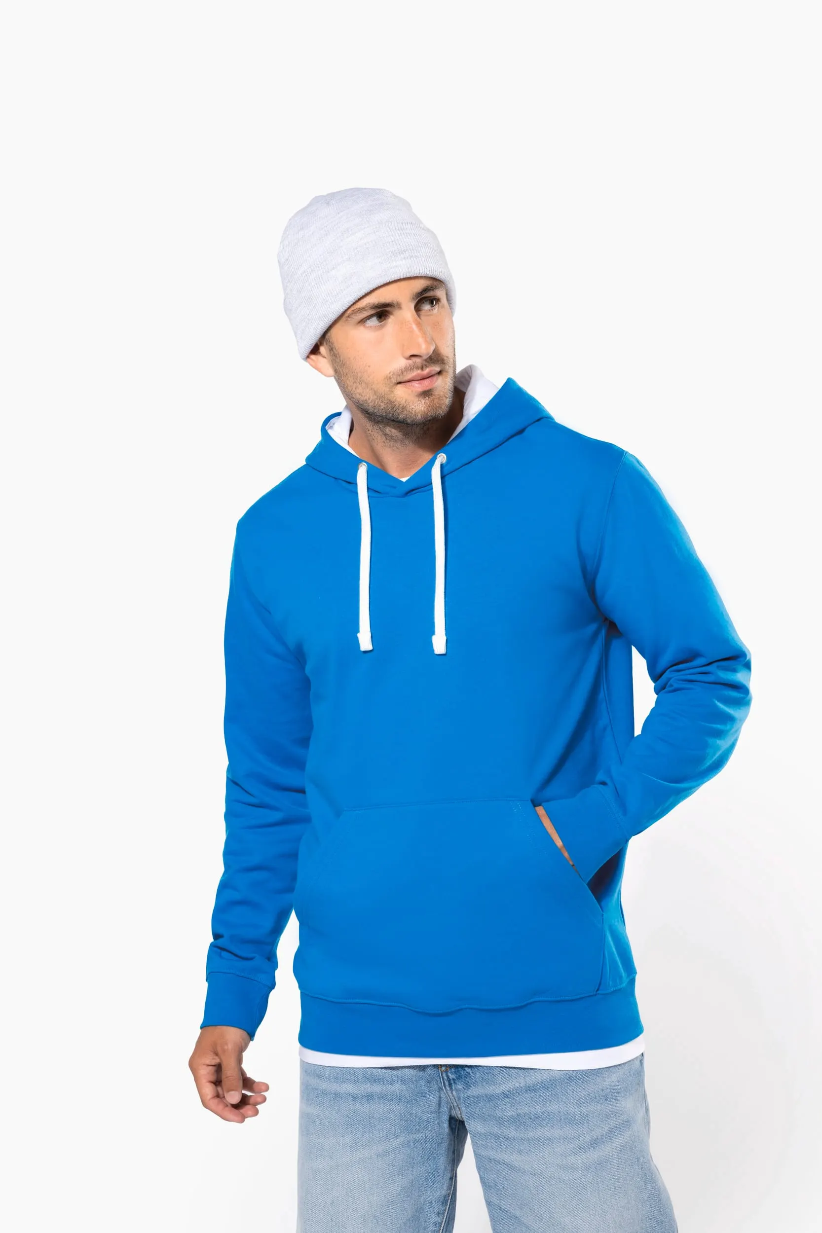 Sudadera capucha contrastada hombre