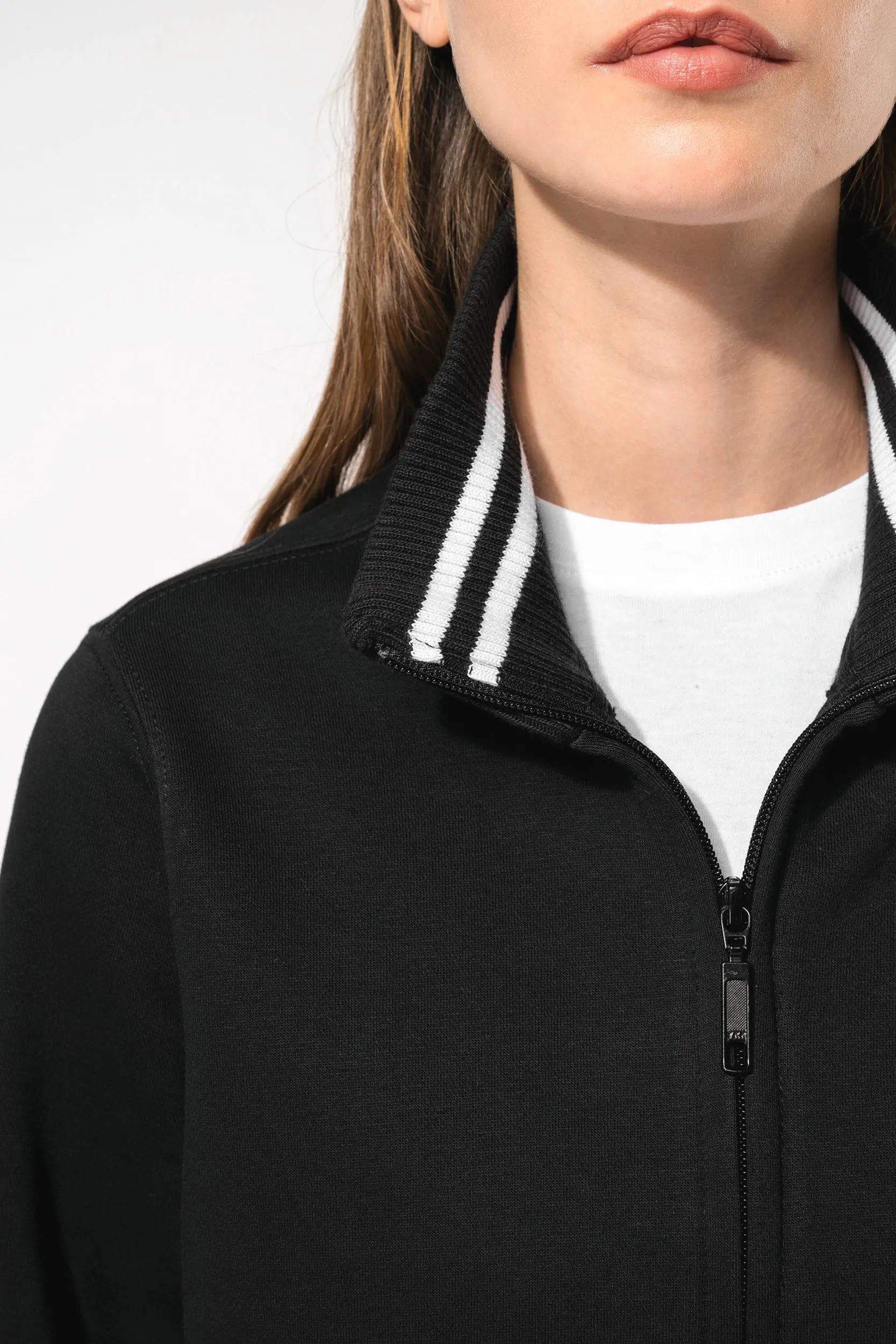 Chaqueta de felpa con cremallera mujer