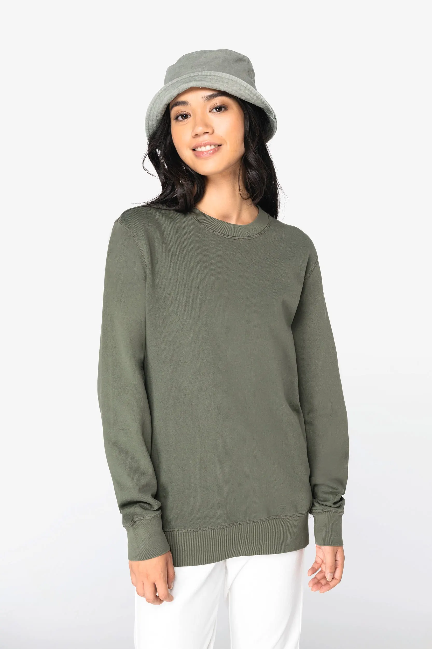 Sudadera ecorresponsable de cuello redondo French Terry unisex