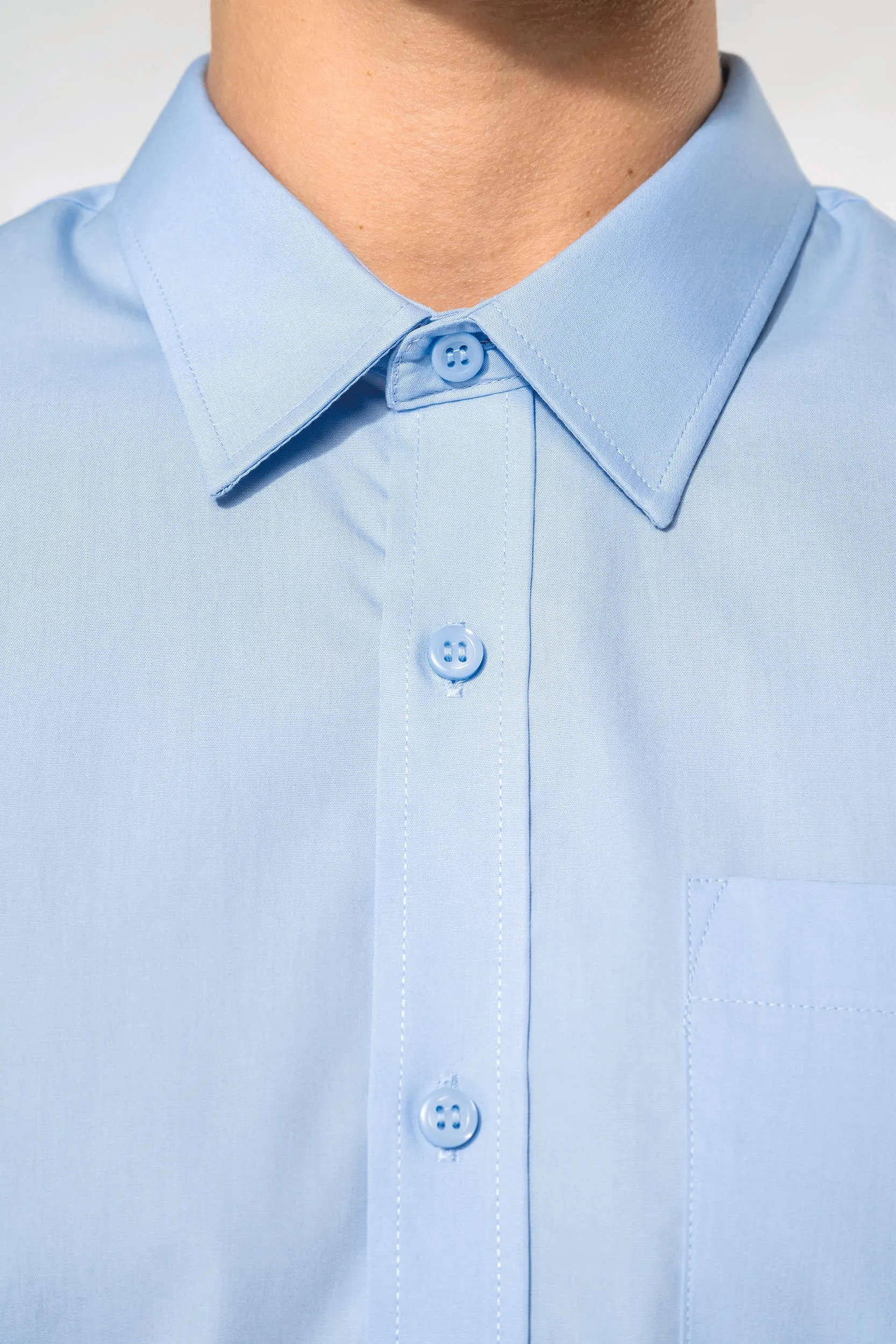 Camisa popelina manga larga hombre