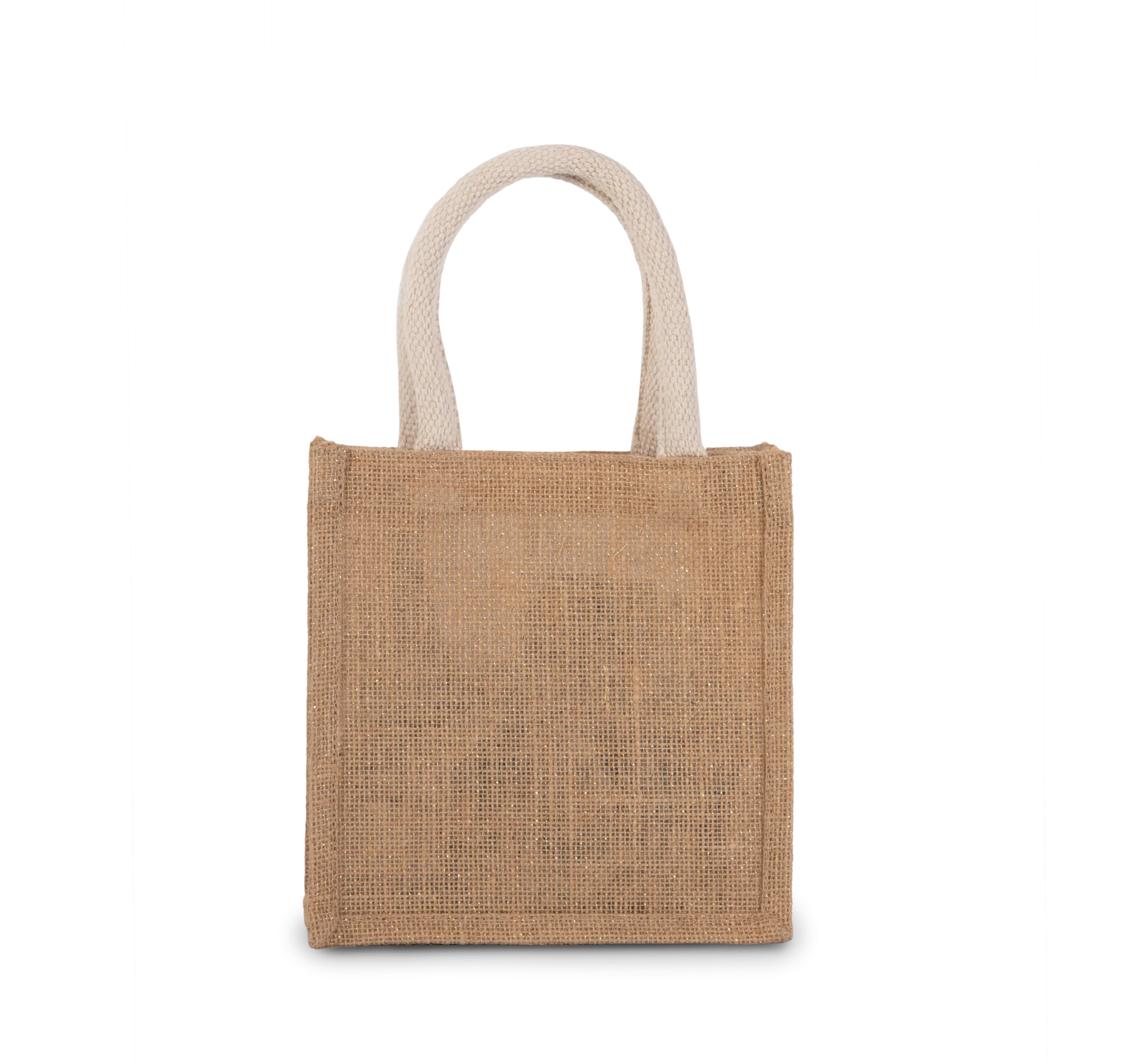 Bolsa estilo tote de tela de yute, modelo pequeño