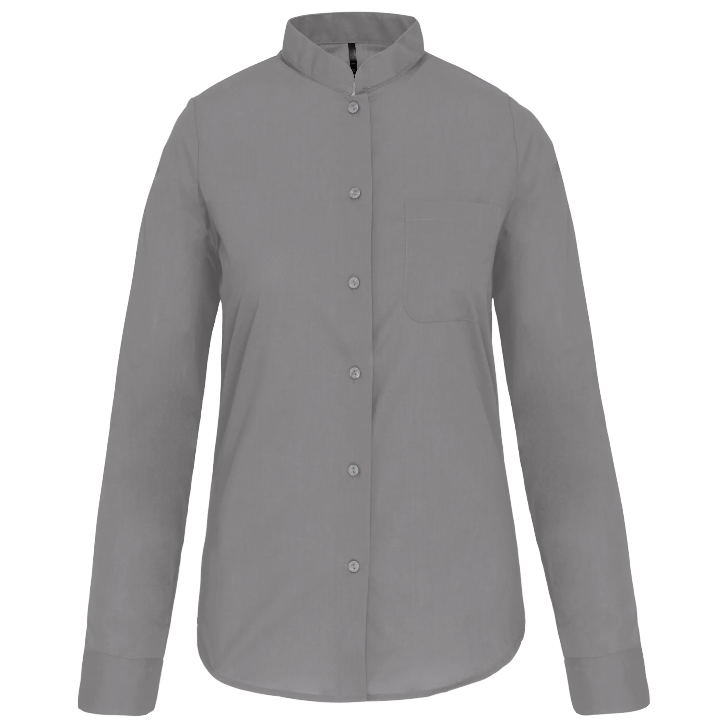 Camisa cuello mao manga larga mujer