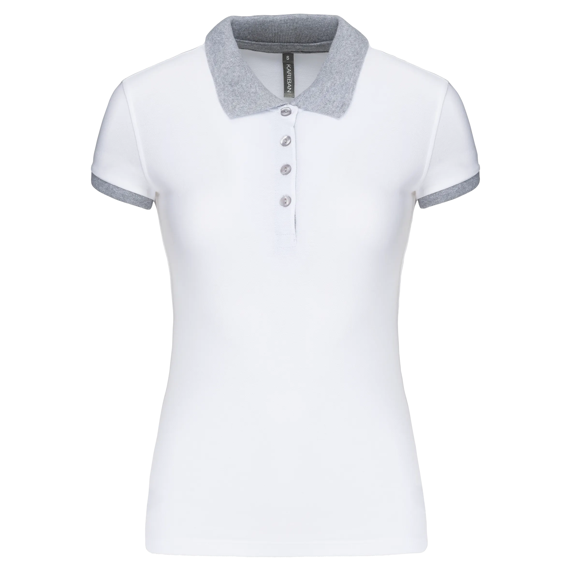Polo piqué bicolor mujer
