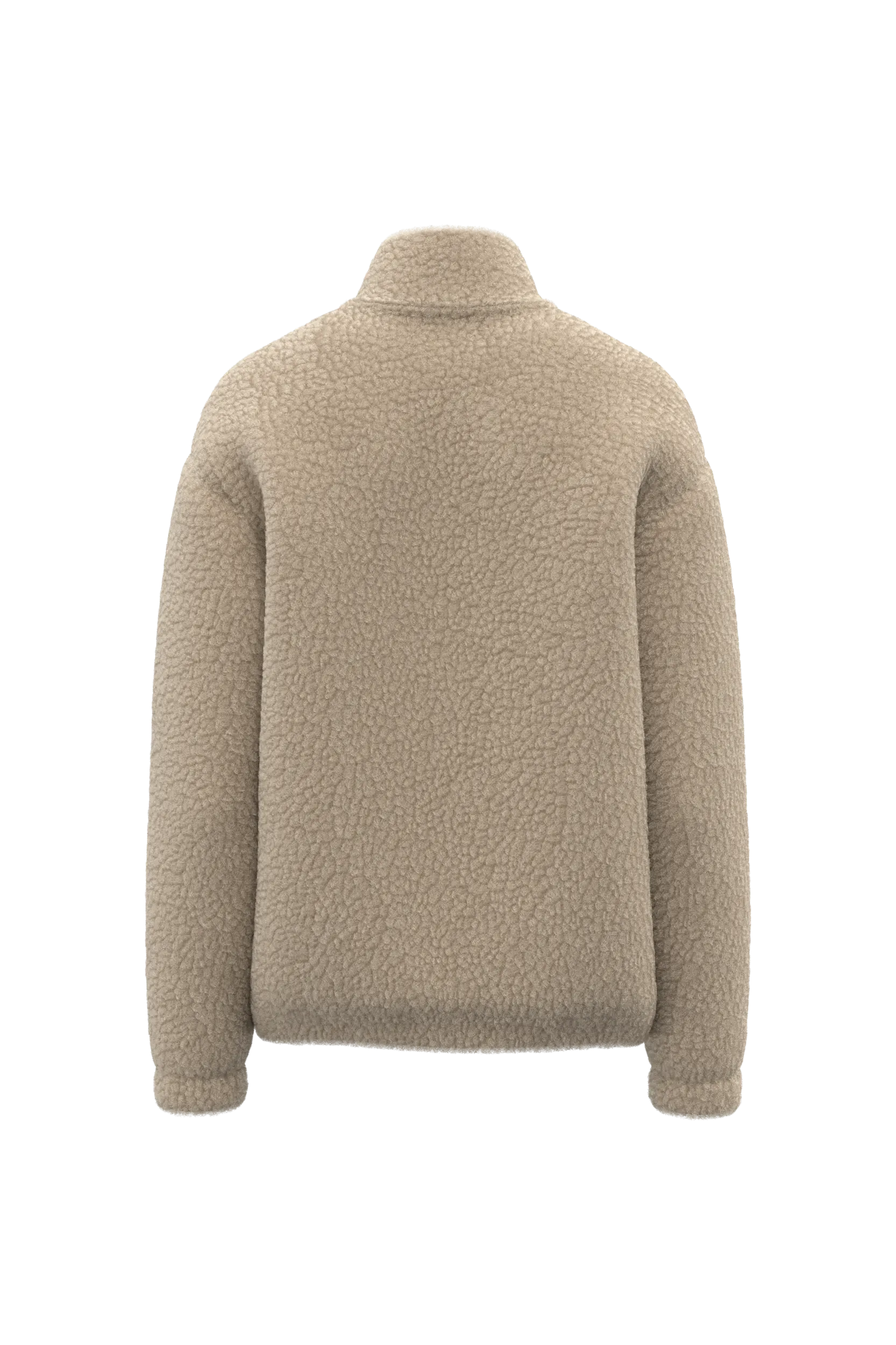 Sudadera de sherpa con cremallera y hombros caídos unisex
