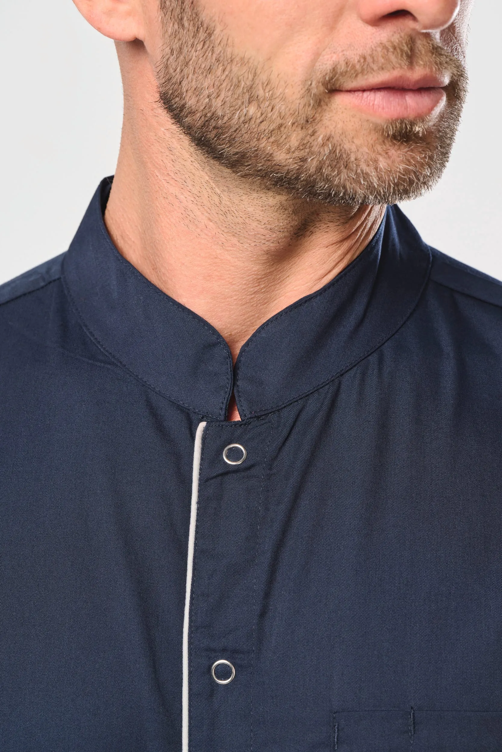 Blusa polialgodón con botones a presión hombre