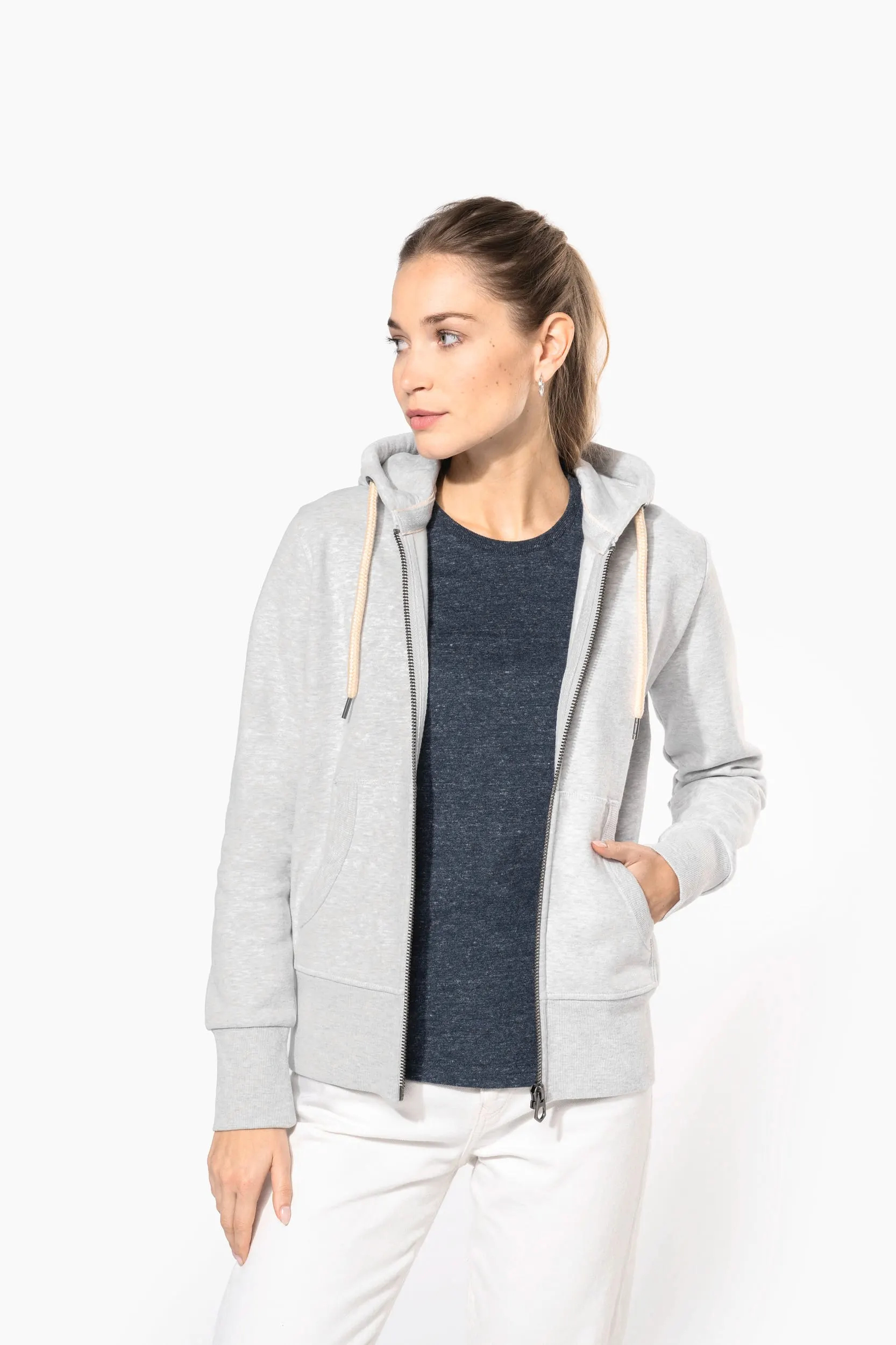 Sudadera vintage - cremallera y capucha mujer