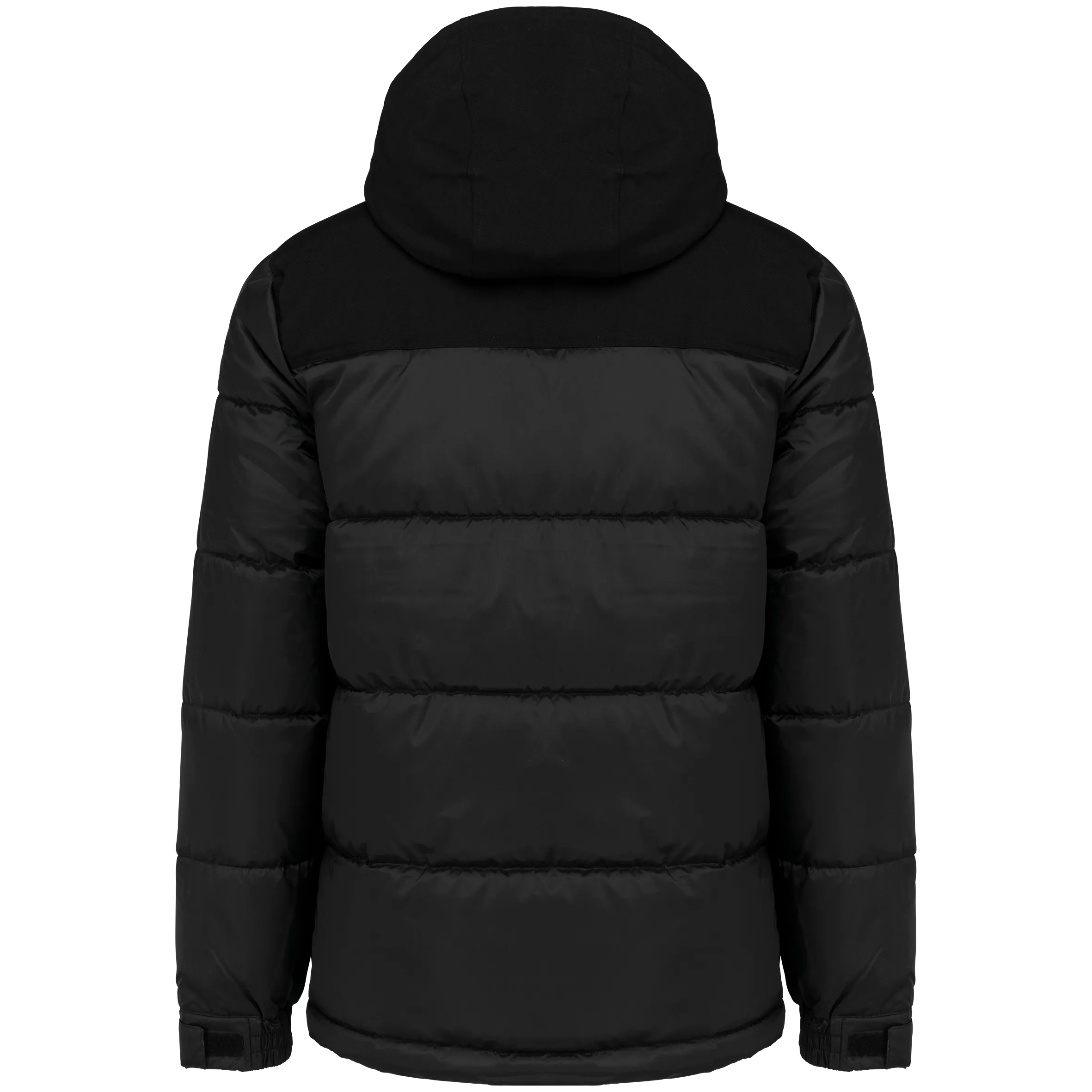 Parka acolchada bicolor con capucha unisex