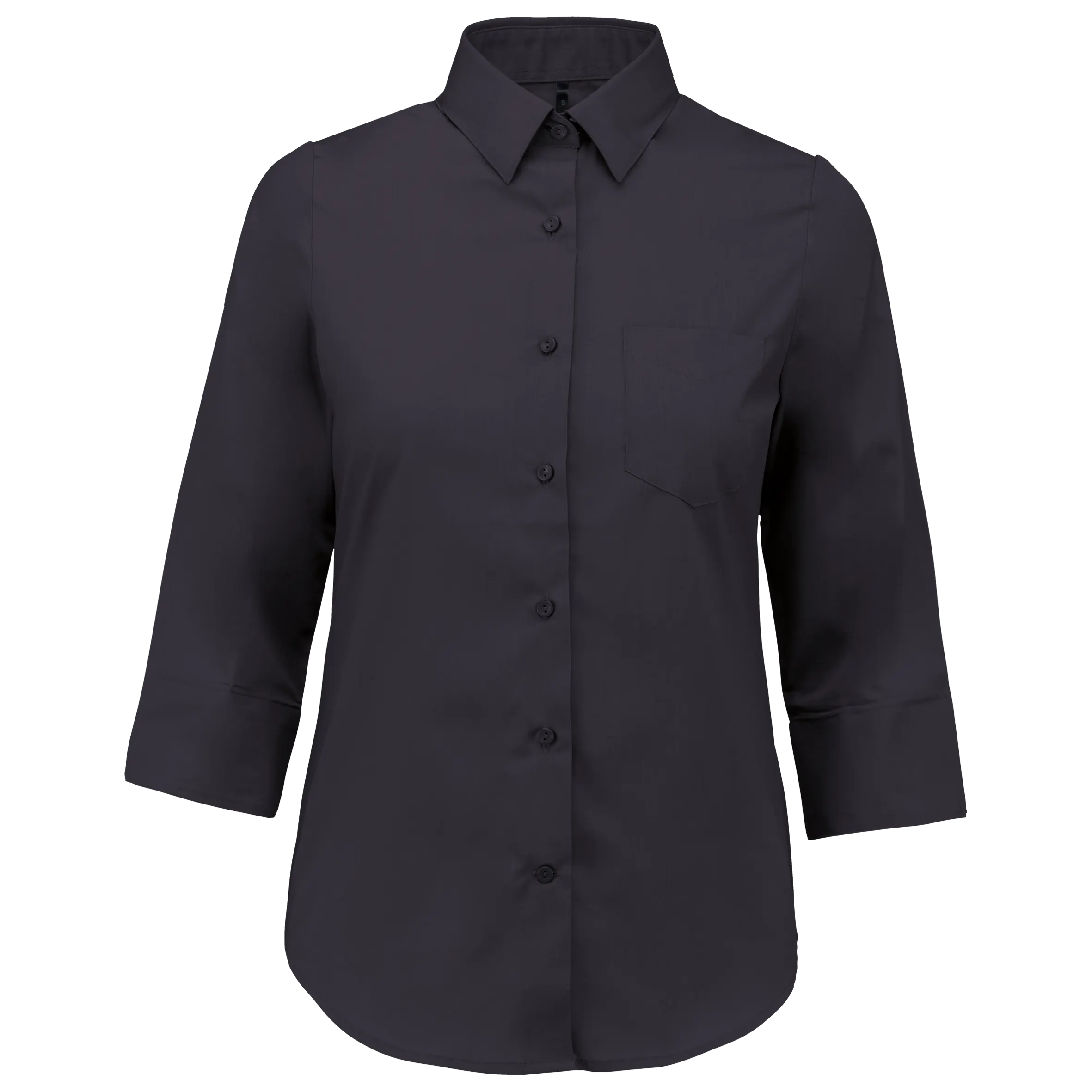 Camisa popelina de polialgodón manga 3/4 de fácil cuidado mujer