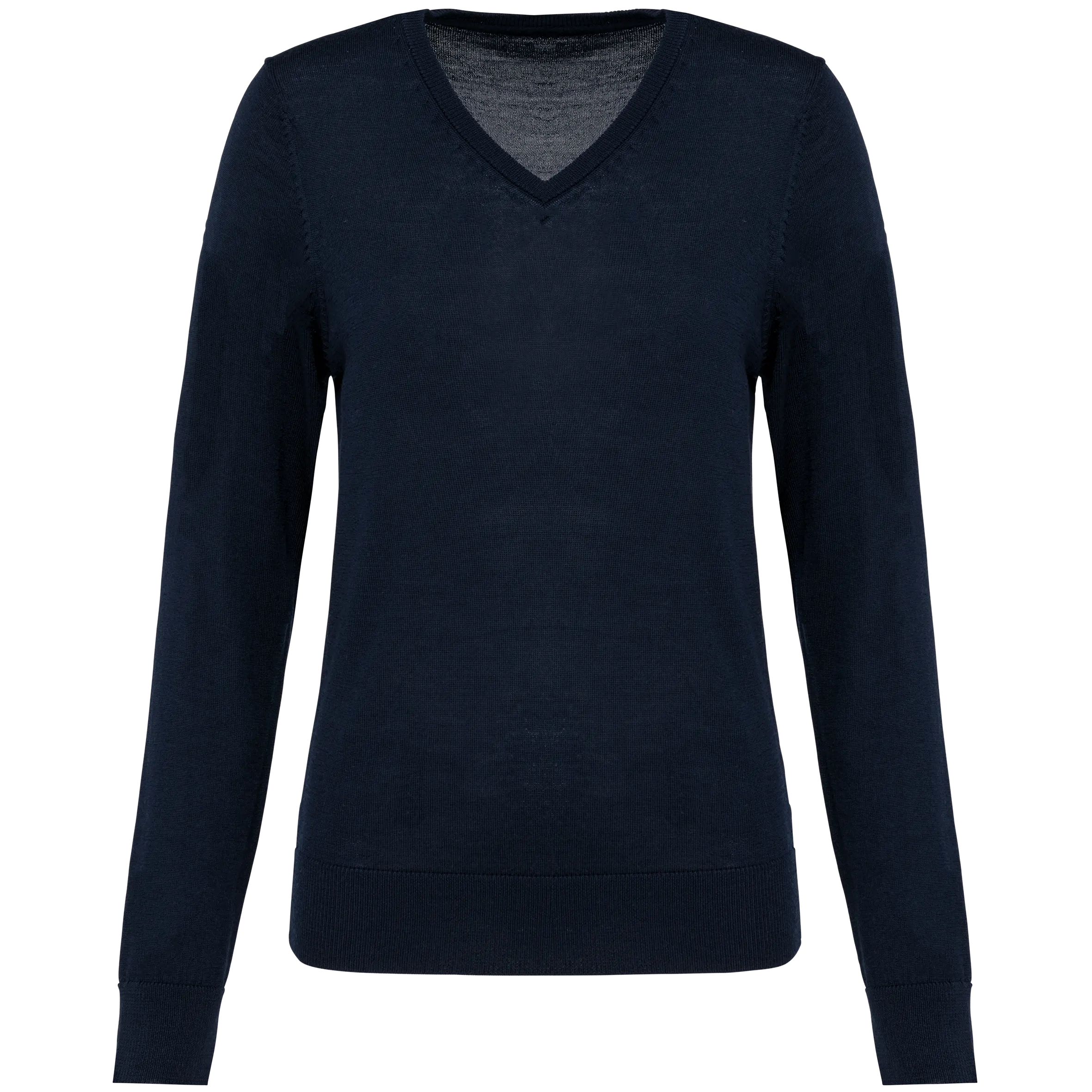 Jersey lana merina cuello de pico mujer