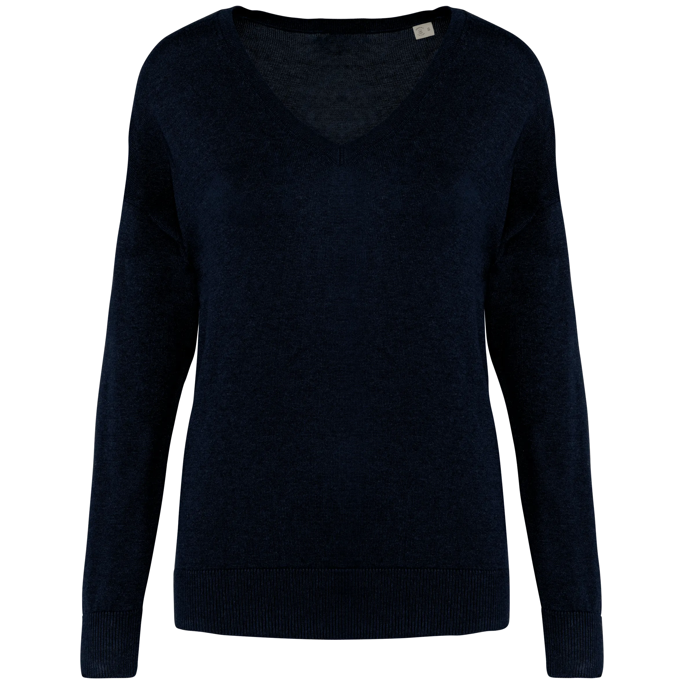 Jersey ecorresponsable cuello de pico de lyocell mujer