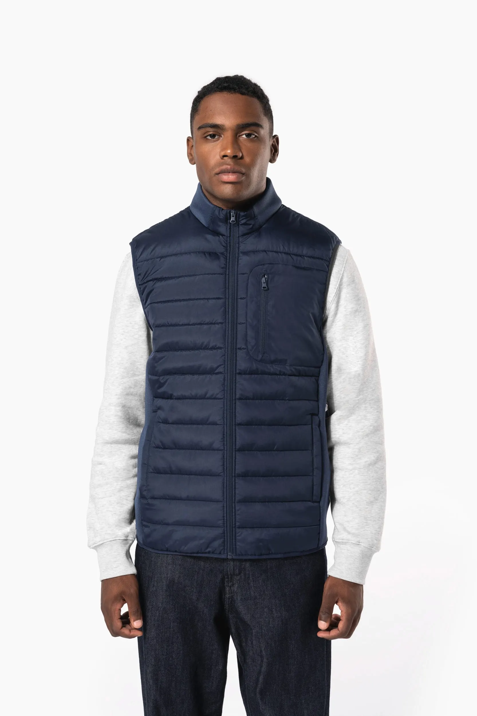 Chaleco bimaterial hombre