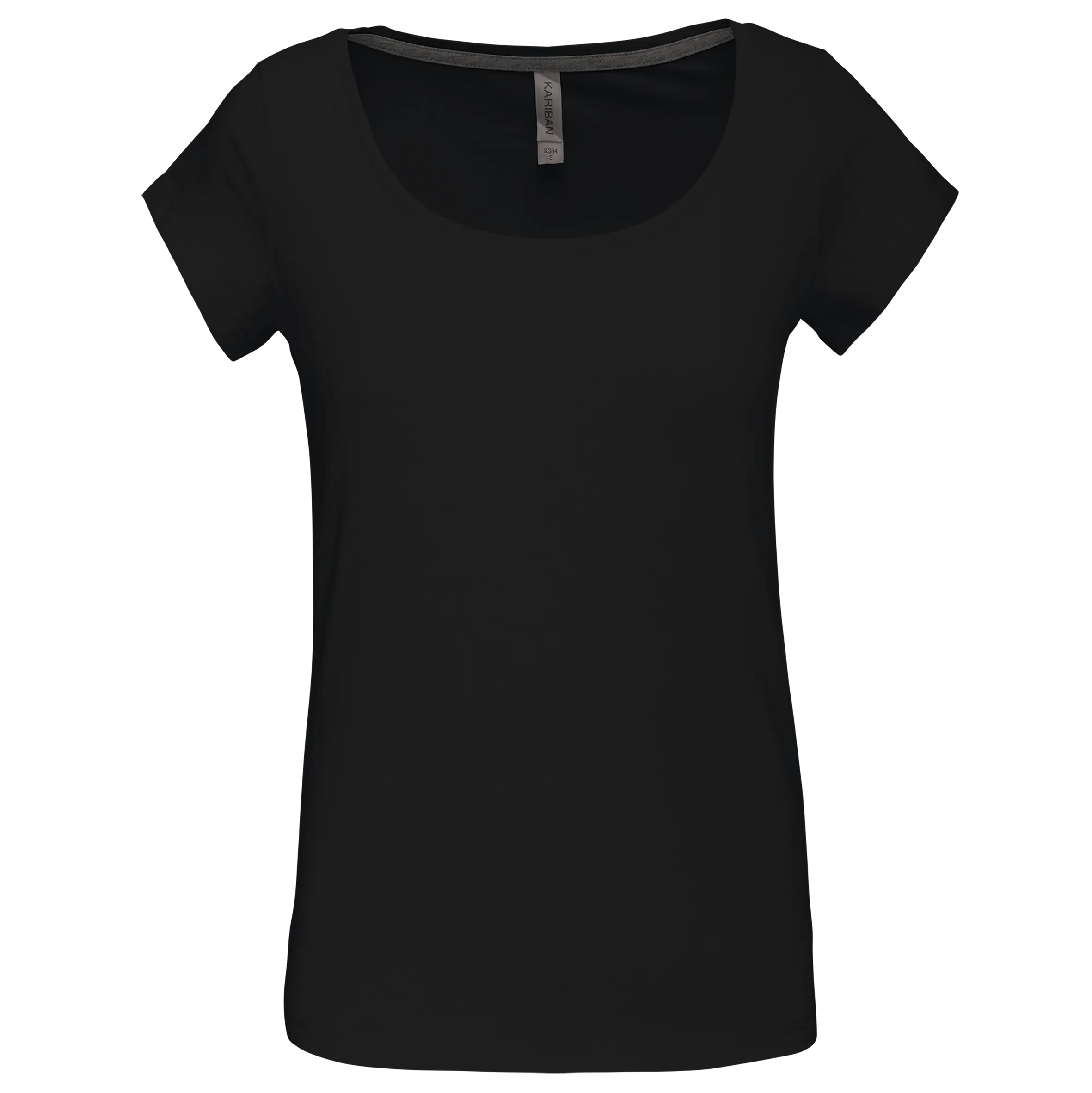 Camiseta manga corta cuello barco mujer