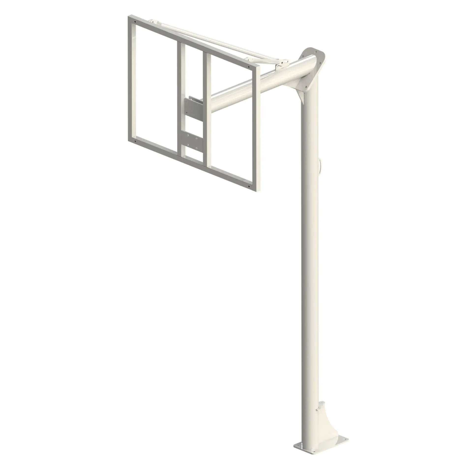 JUEGO CANASTAS MINIBASKET MONOTUBO NEW TUBO 114 MM FIJAS  CON BASE PARA ANCLAJE-SIN TABLERO, ARO