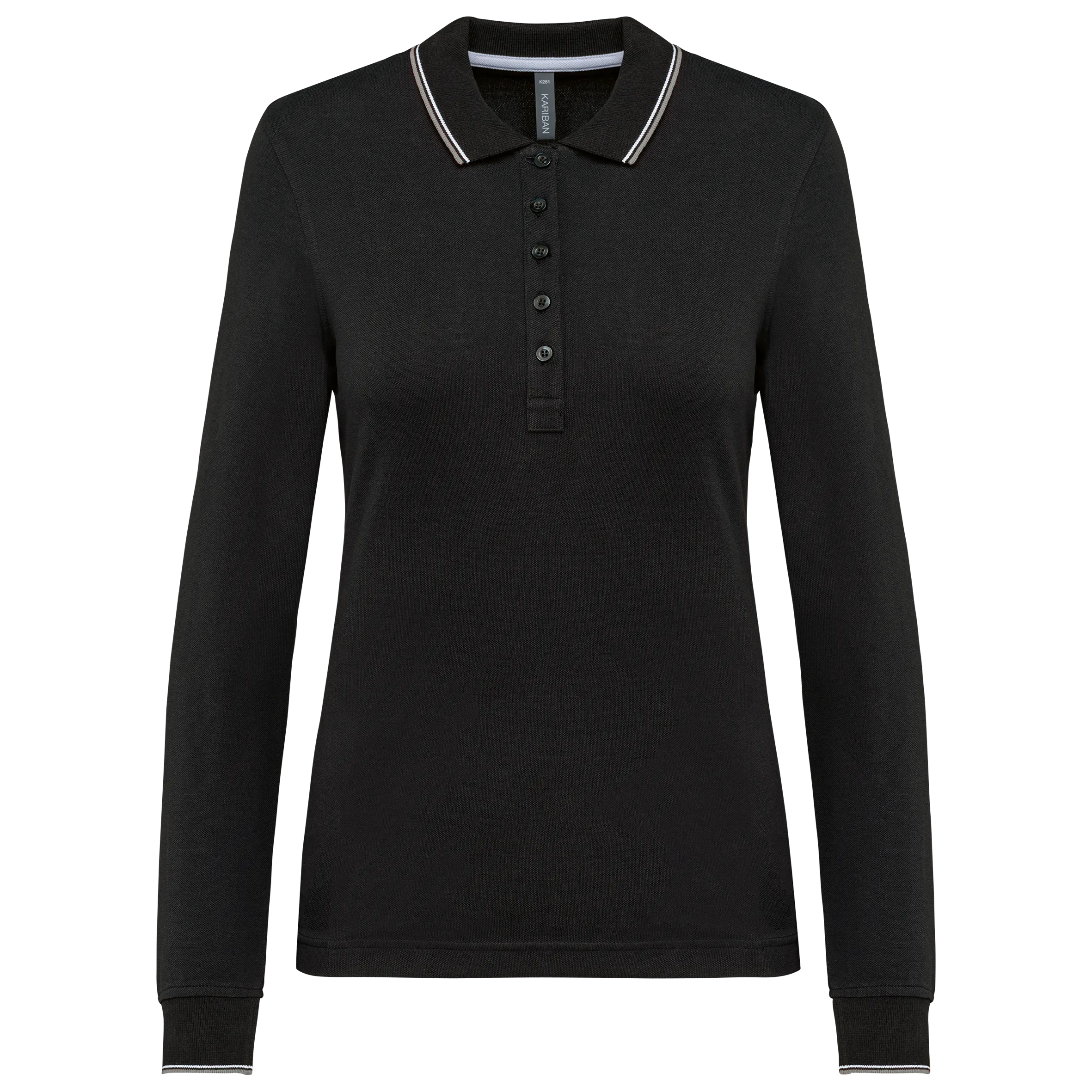 Polo piqué manga larga mujer