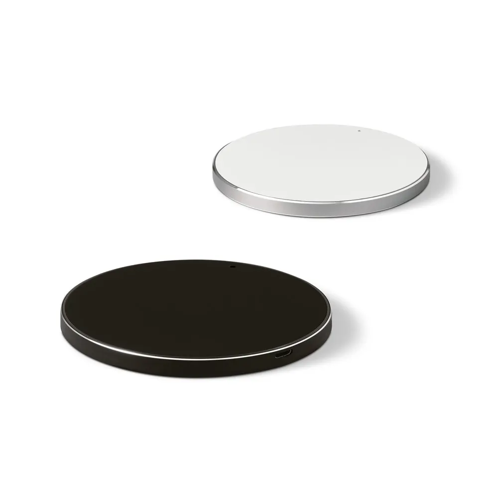 JOULE. Cargador inalámbrico rápido de 10W, fabricado en ABS reciclado (100 % rABS) y aluminio reciclado (100 % rAL)