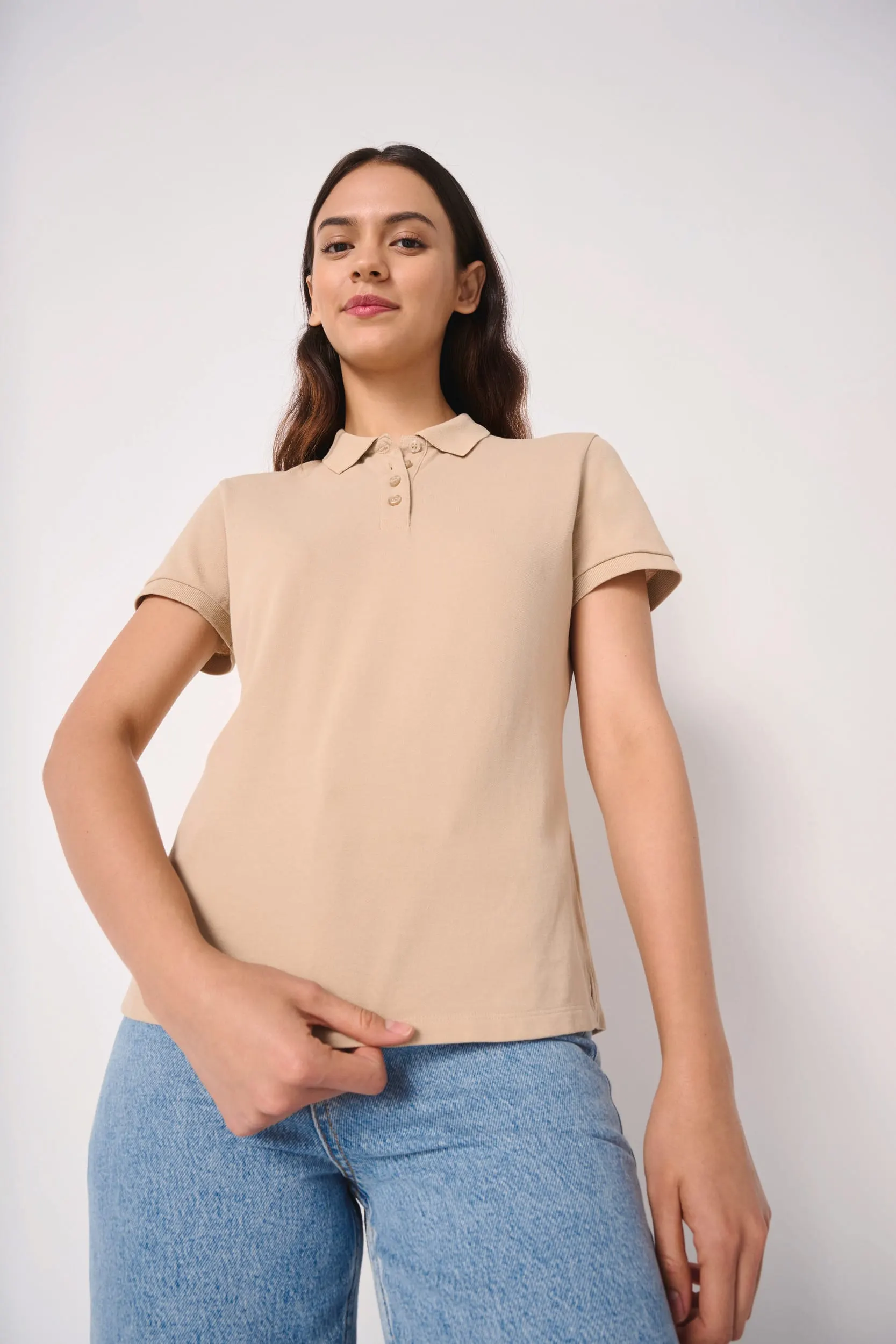 Polo punto piqué mujer