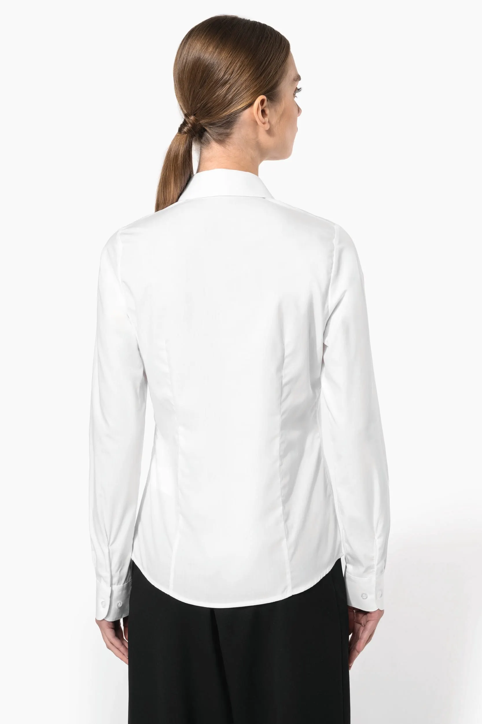 Camisa popelina manga larga mujer