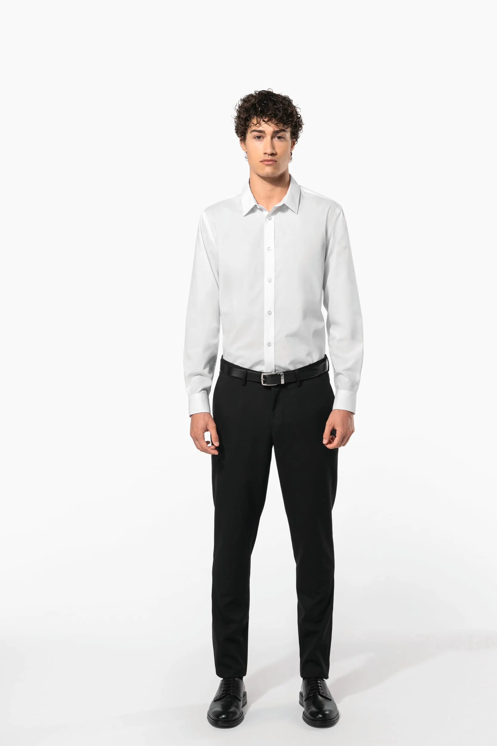 Camisa de popelina de polialgodón de fácil cuidado para hombre