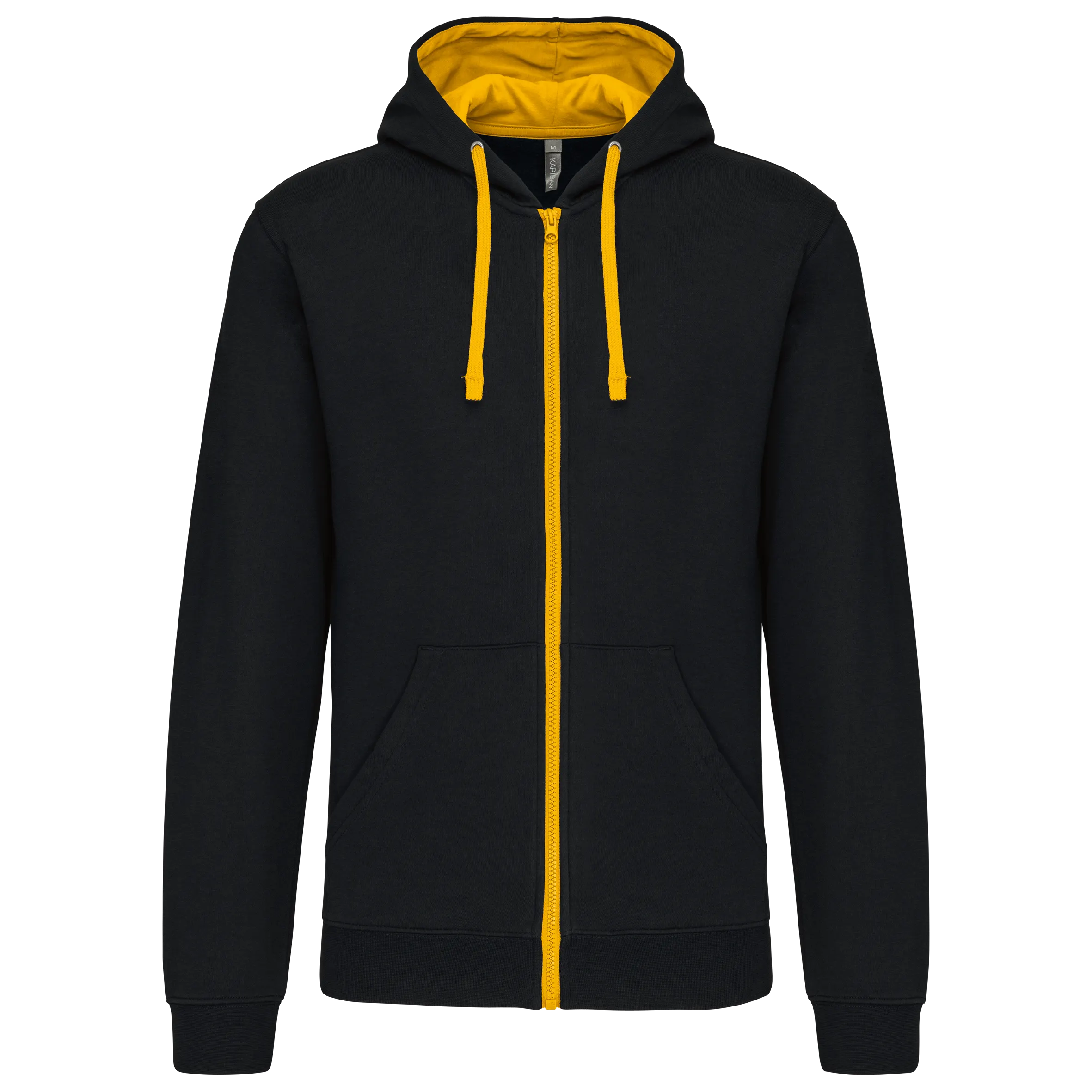 Sudadera capucha y cremallera contrastada