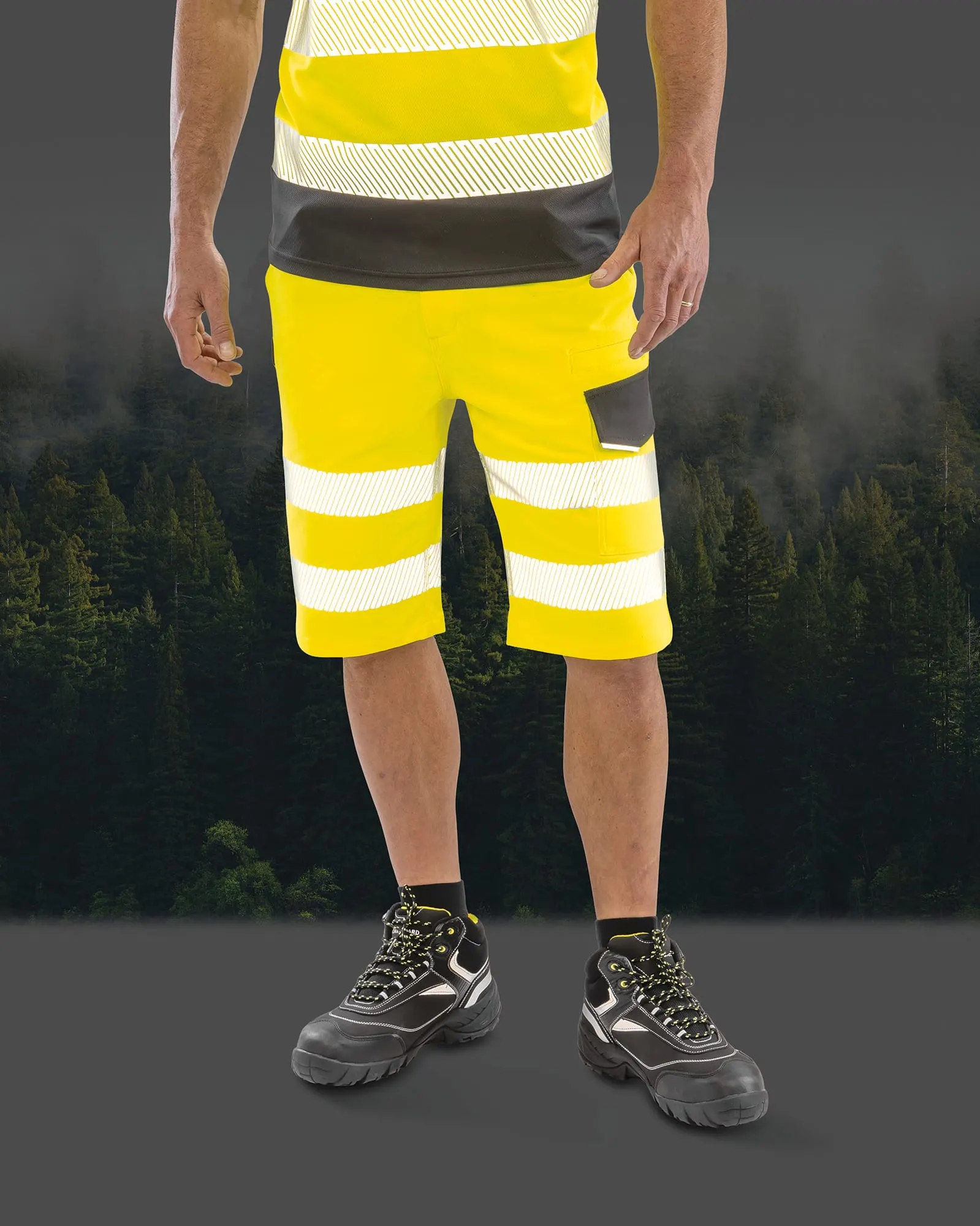 Pantalón corto de seguridad elástico reciclado Safe-Guard