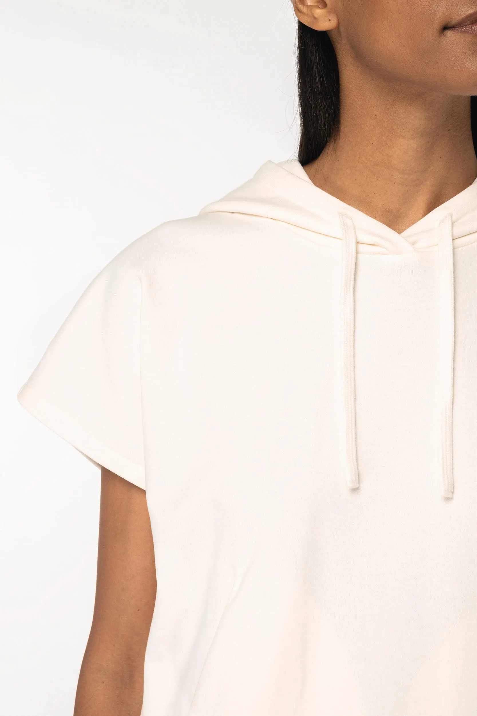 Sudadera ecorresponsable con capucha oversize sin mangas French Terry mujer
