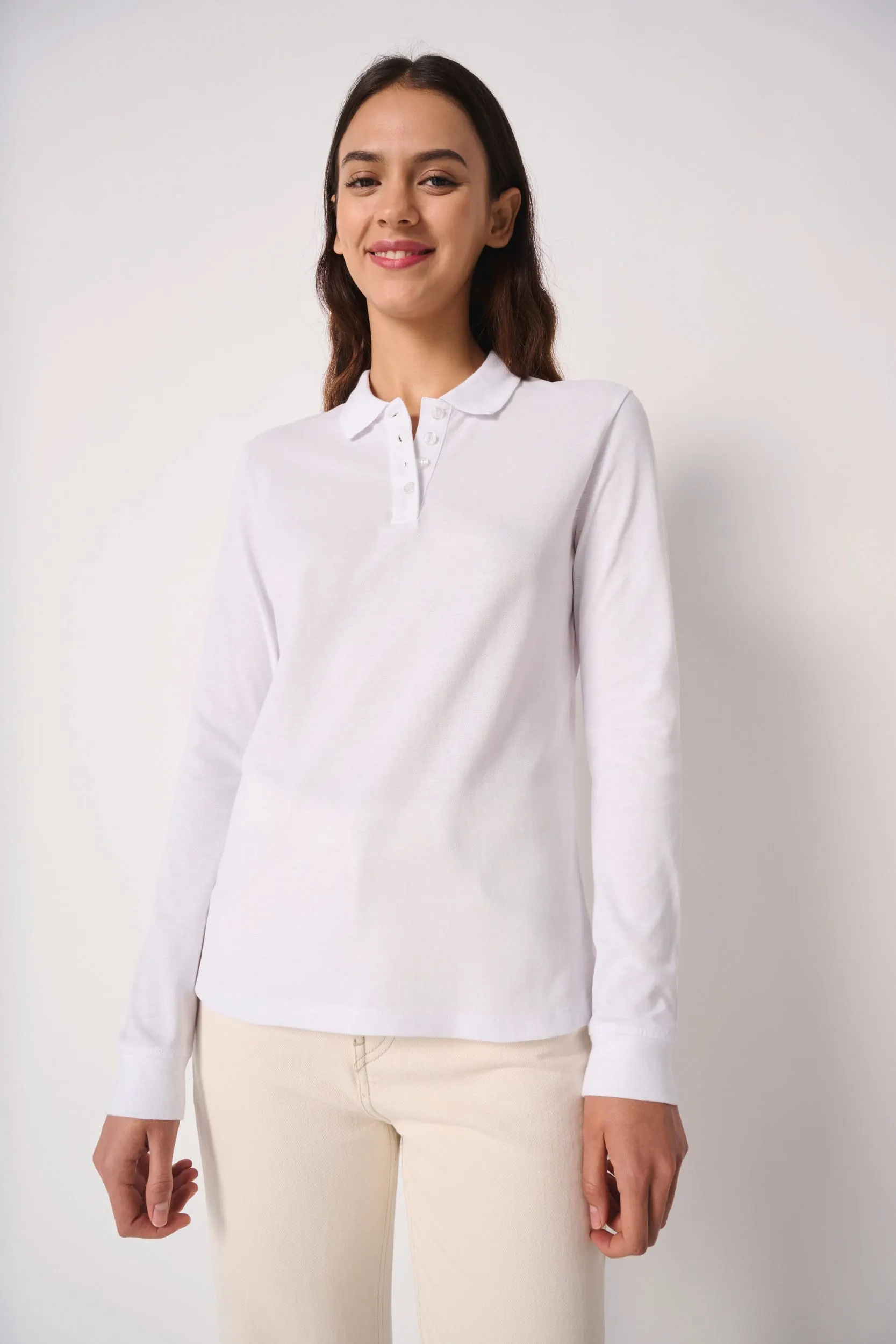 Polo punto piqué LSL mujer