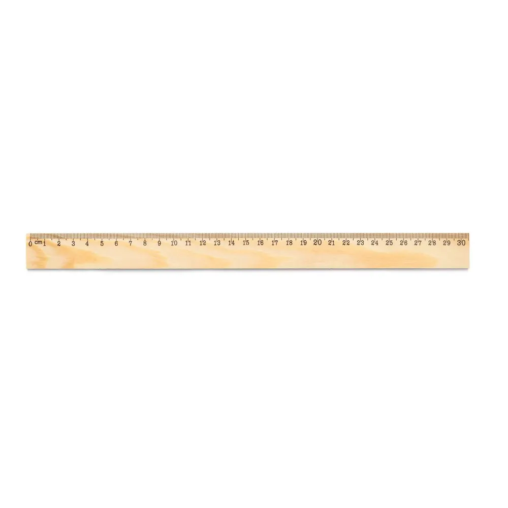 WESLEY 30. Regla de madera de pino con escala de 30 cm