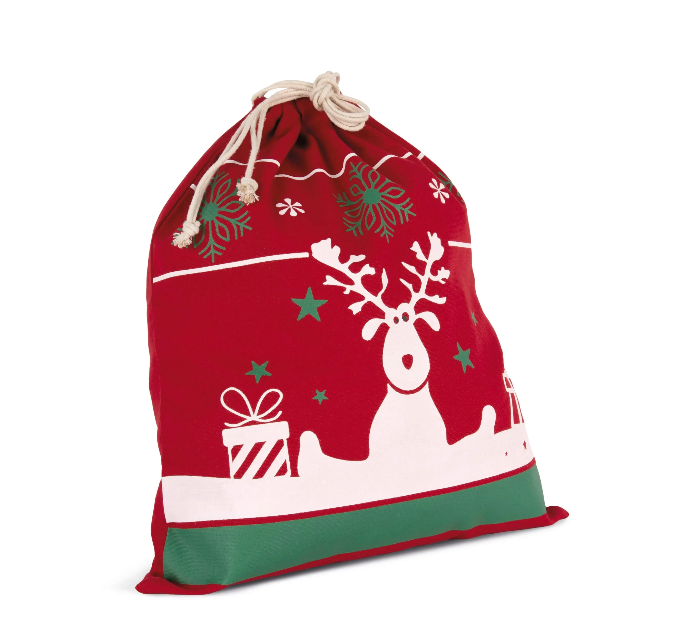 Bolsa con cordón y motivos navideños