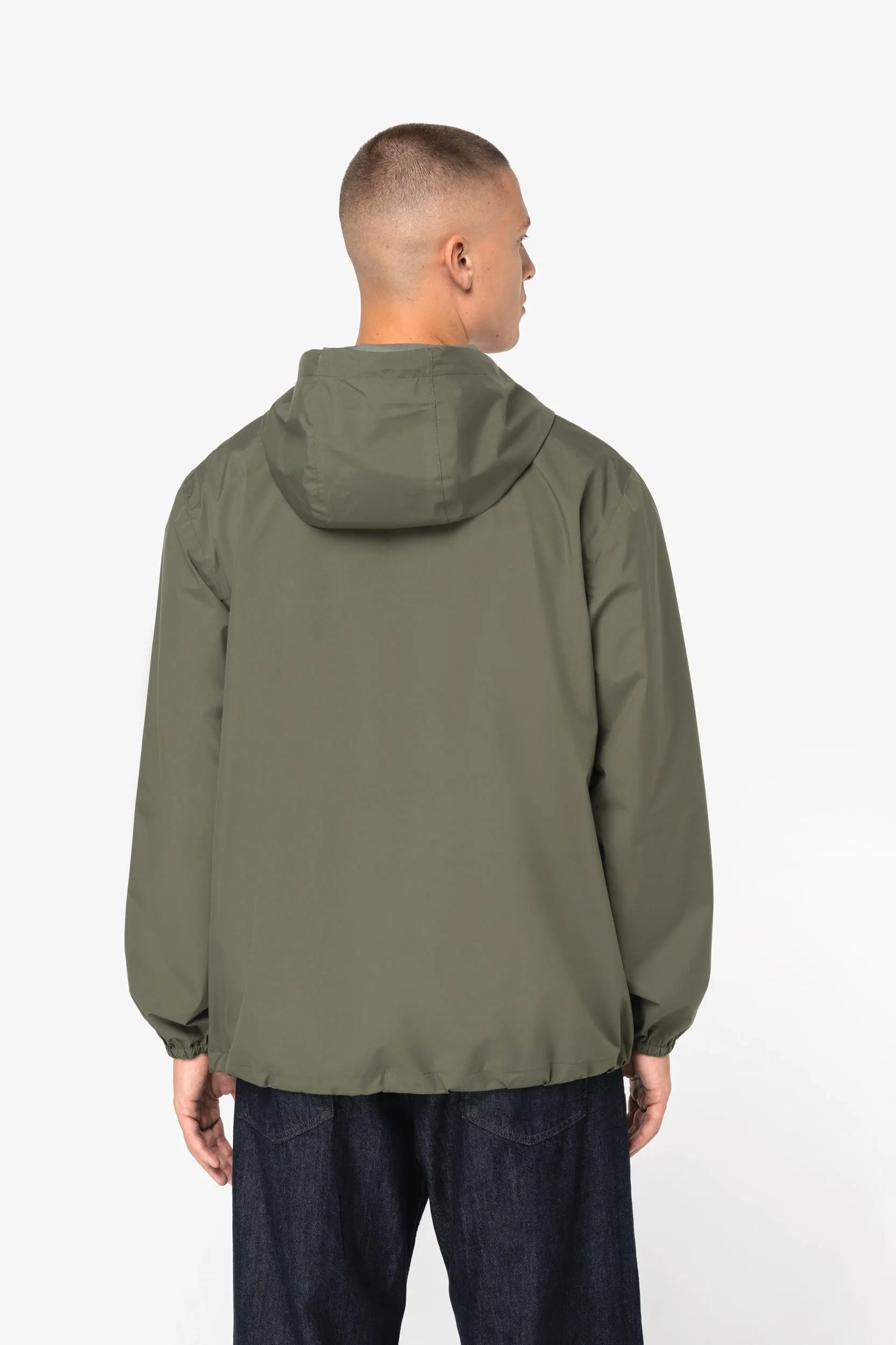 Chaqueta cortavientos impermeable ecorresponsable 1/4 cremallera unisex