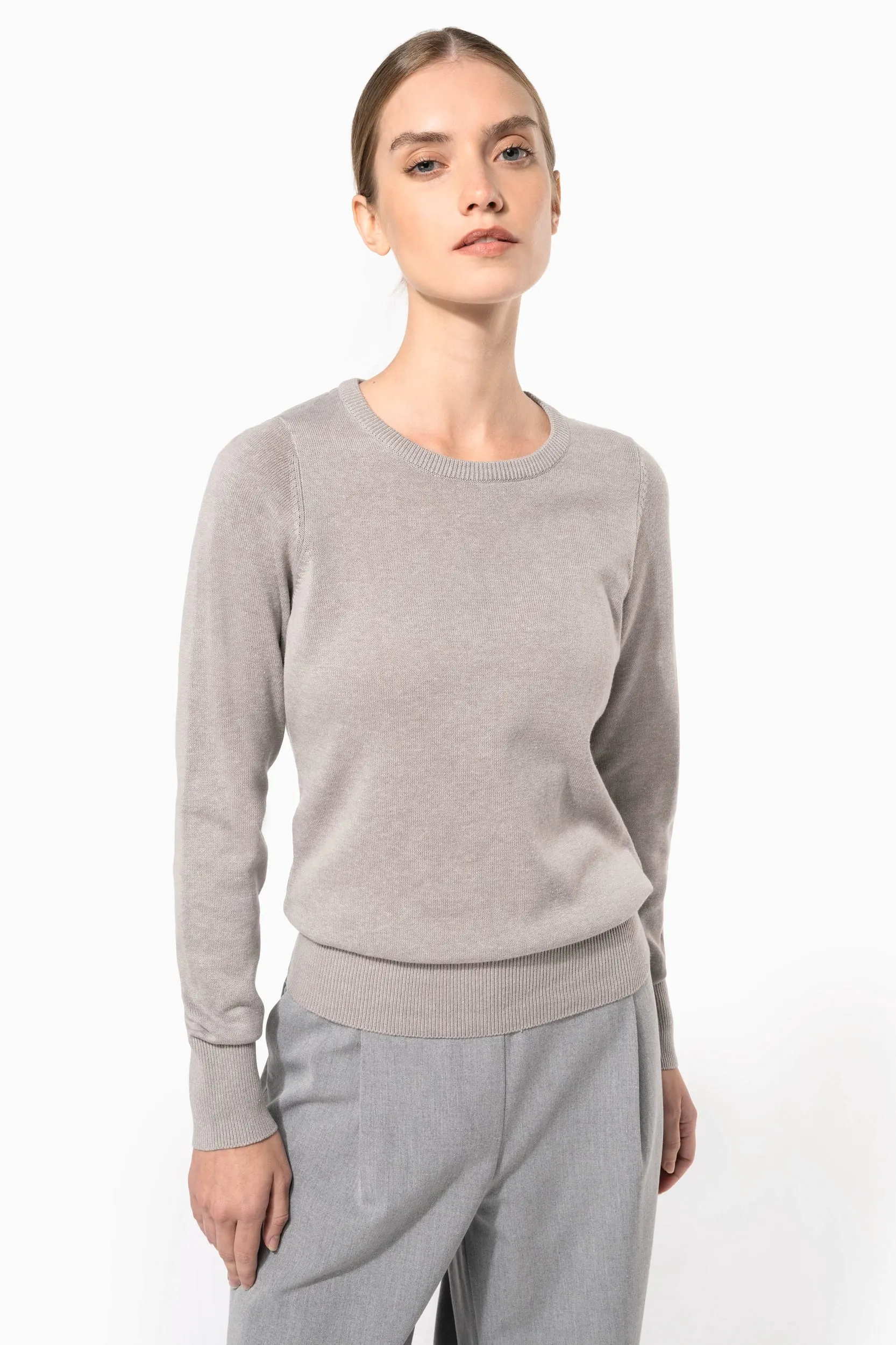 Jersey cuello redondo manga larga mujer