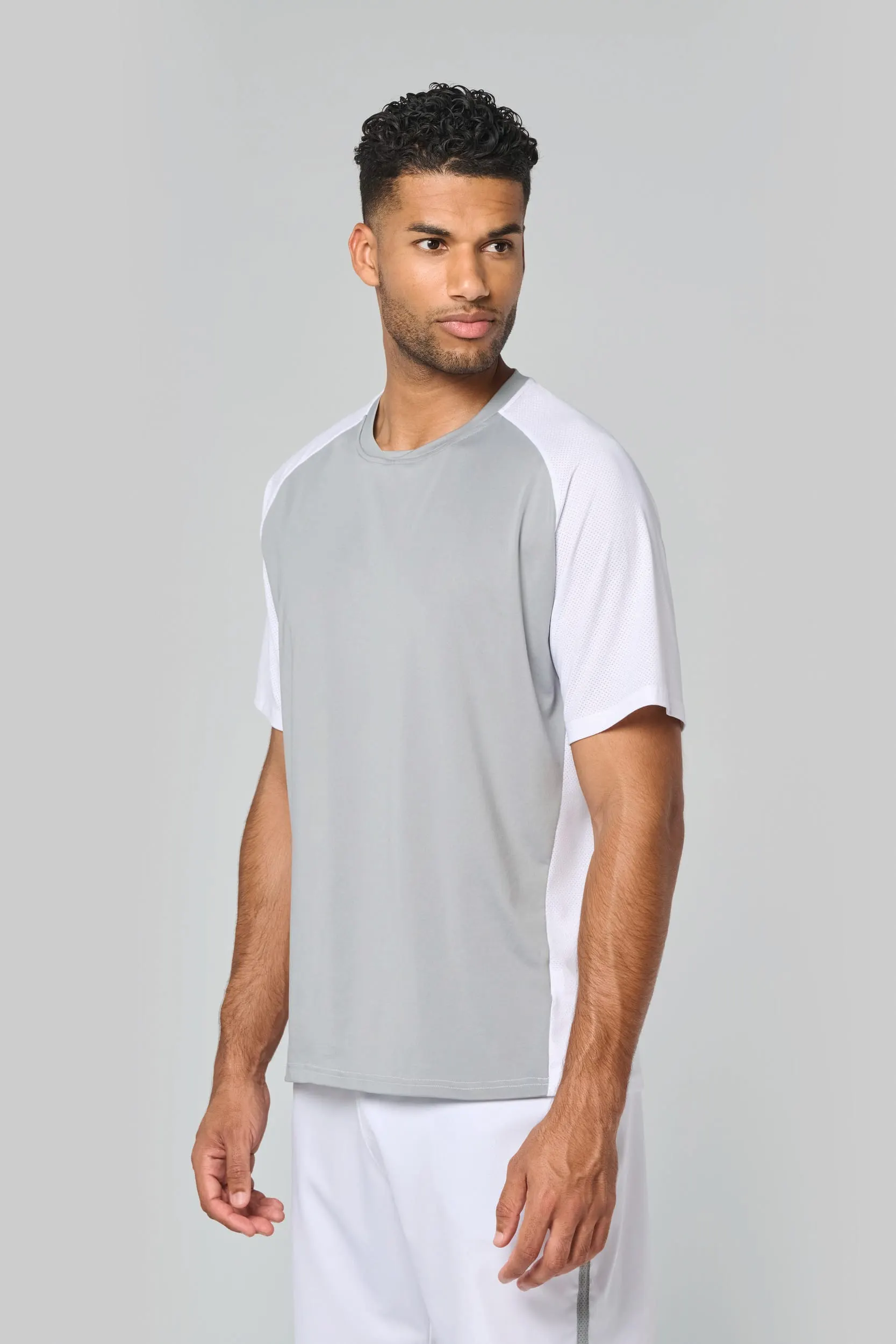 Camiseta de pádel bicolor mangas raglán hombre