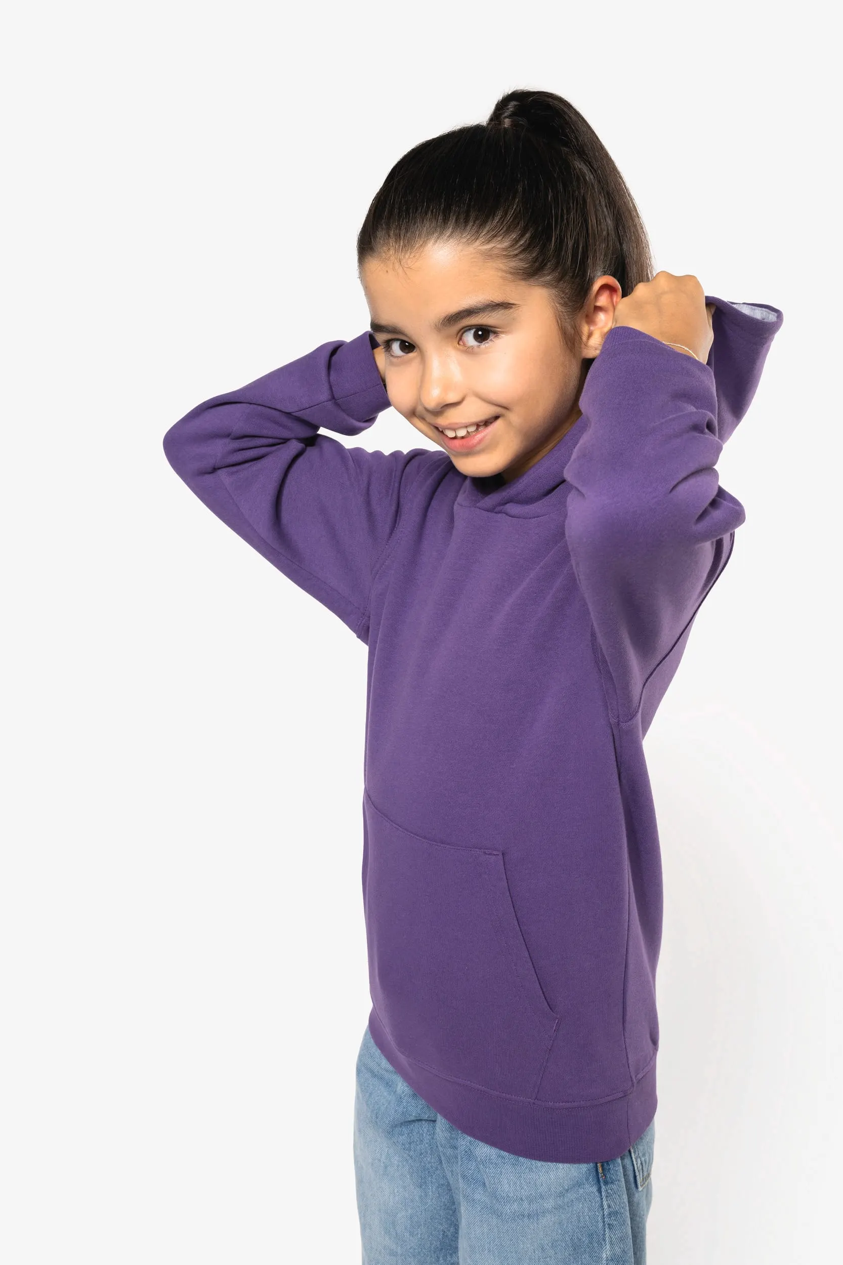 Sudadera capucha contrastada niños