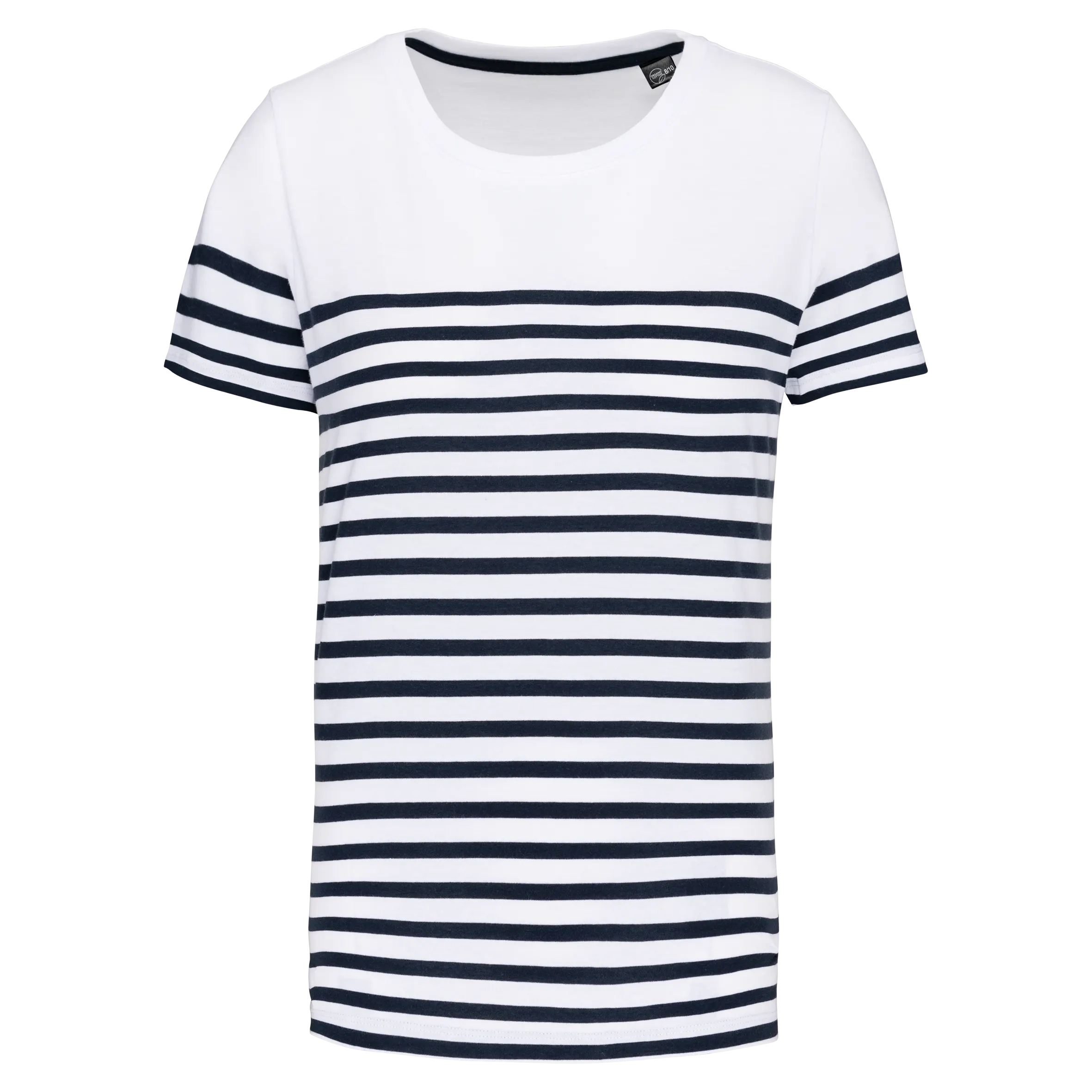 Camiseta tipo marinero cuello redondo algodón orgánico niños