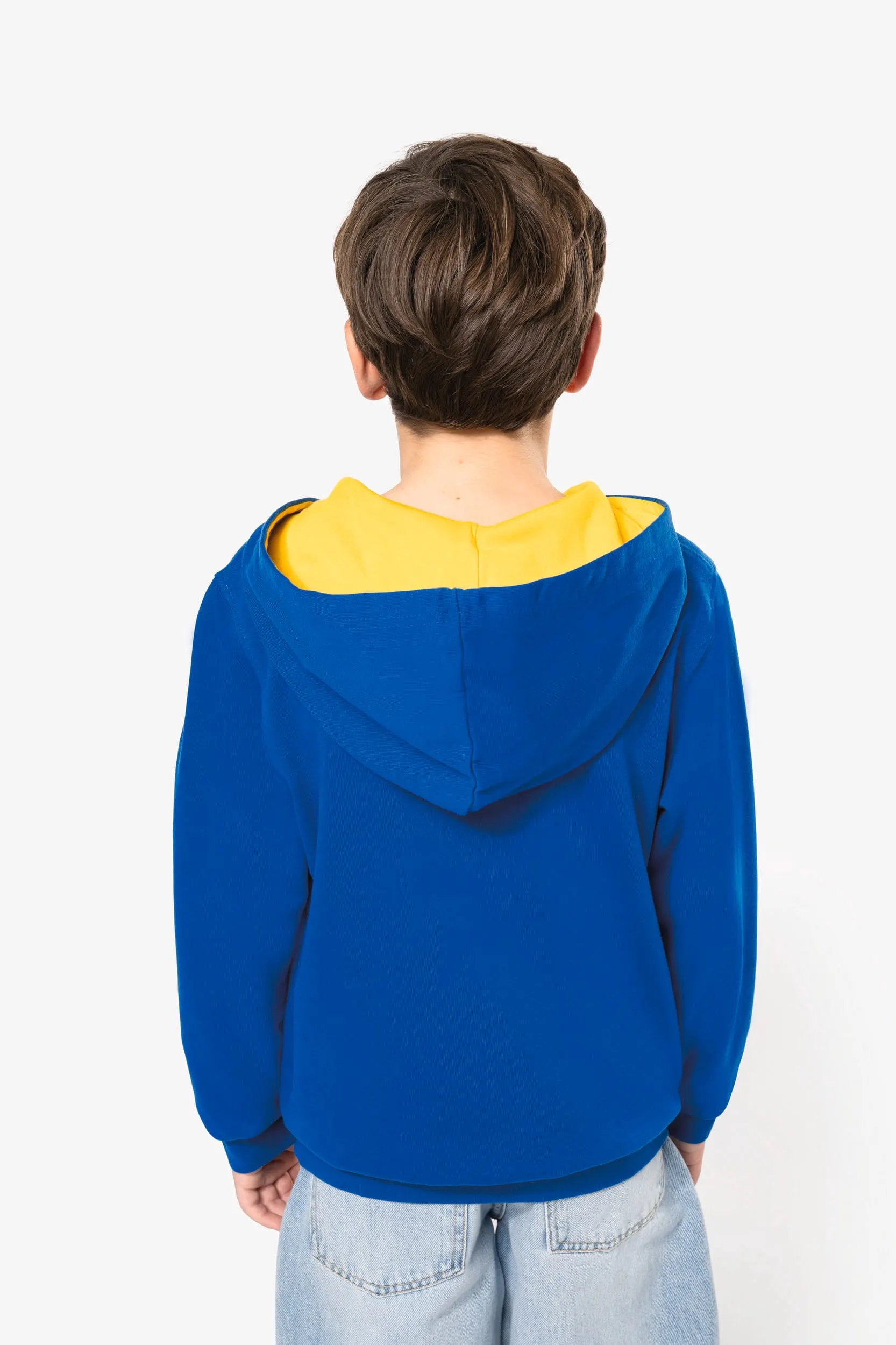 Sudadera capucha contrastada niños