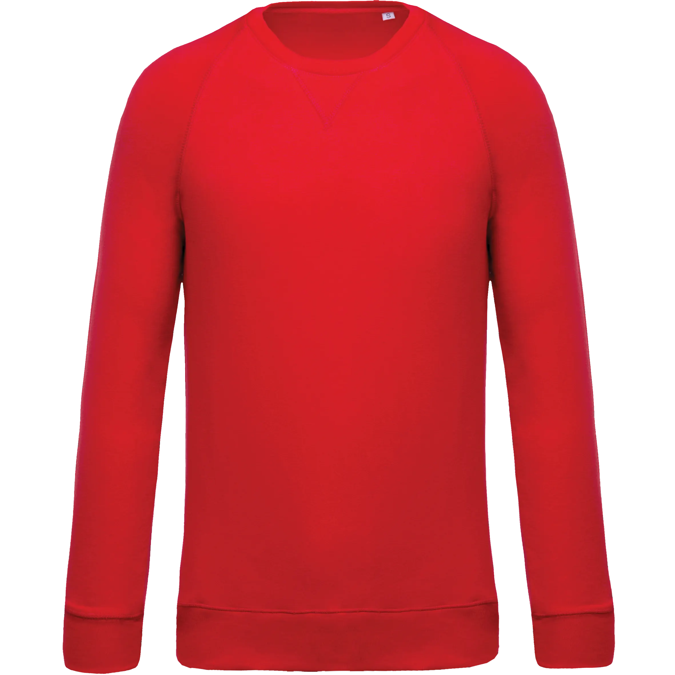 Sudadera algodón orgánico con cuello redondo y mangas raglán de hombre