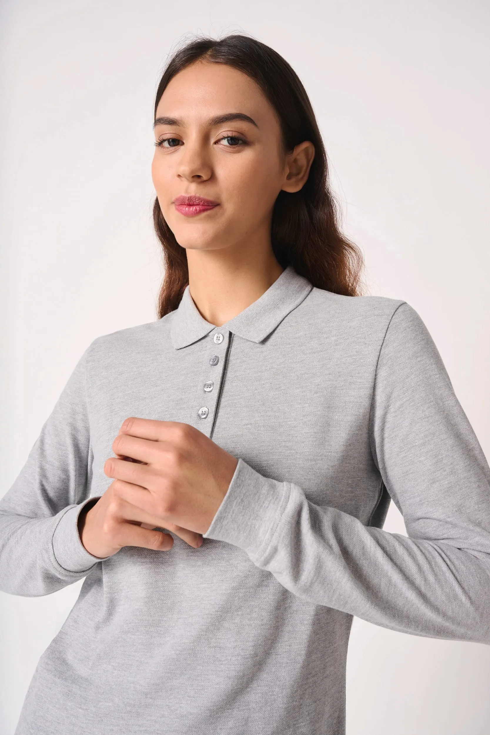 Polo punto piqué LSL mujer