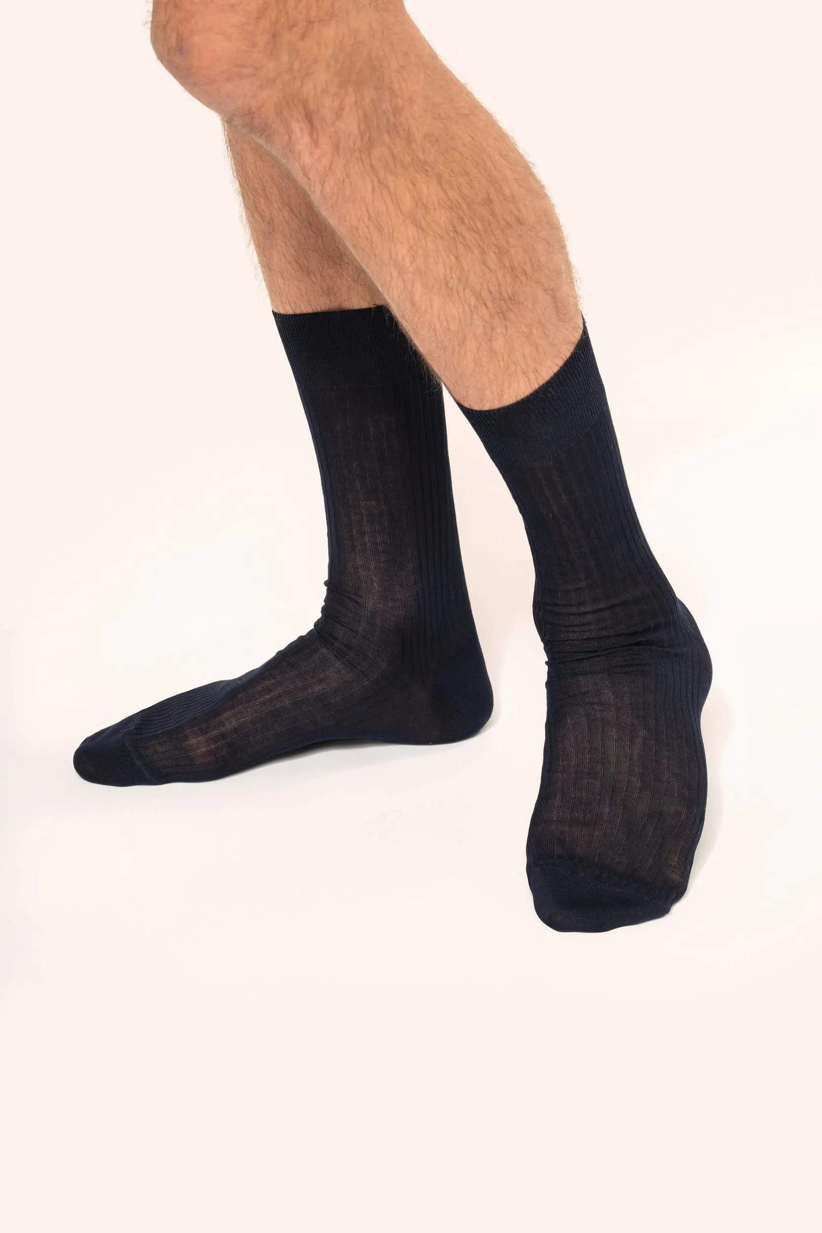 Calcetines algodón hilo escocés canalé 4 x 2 hombre