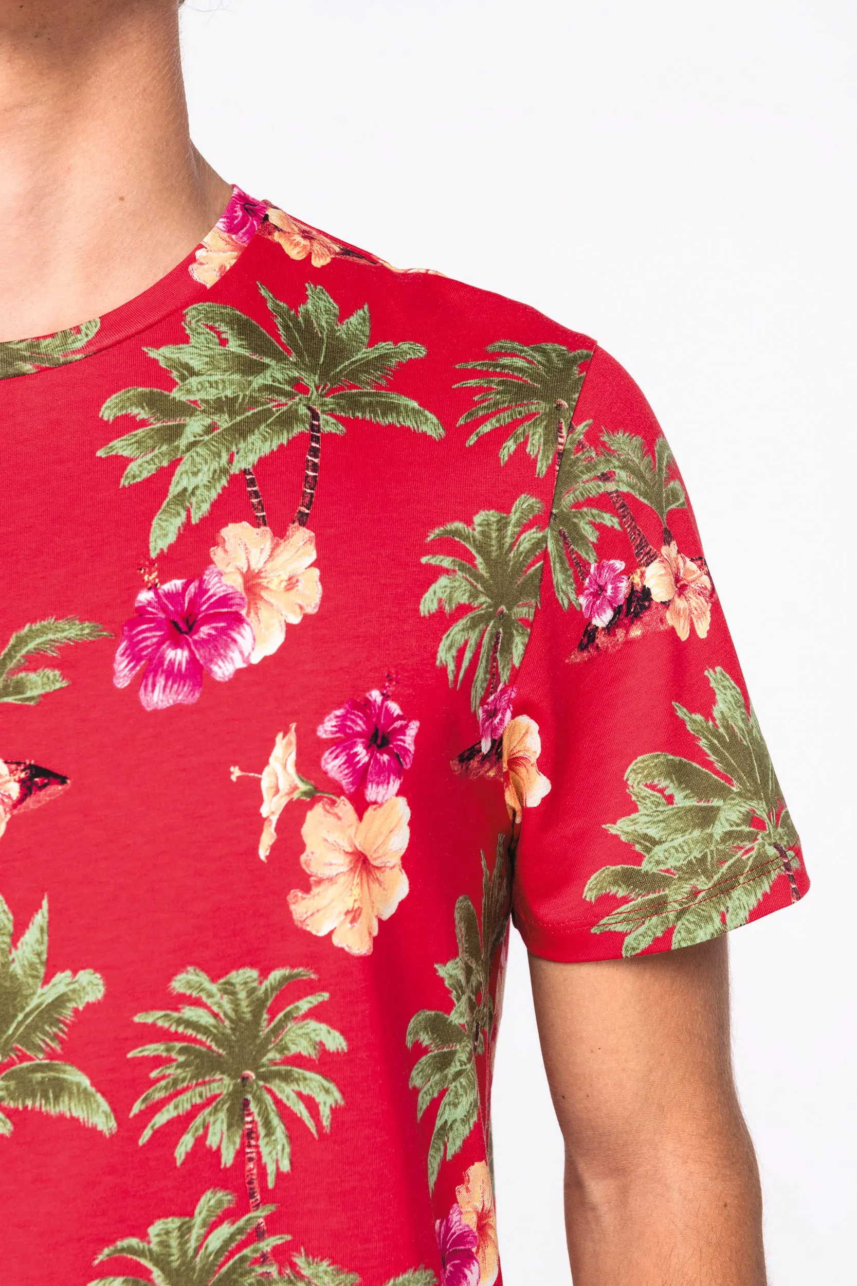 Camiseta ecorresponsable con estampado tropical hombre