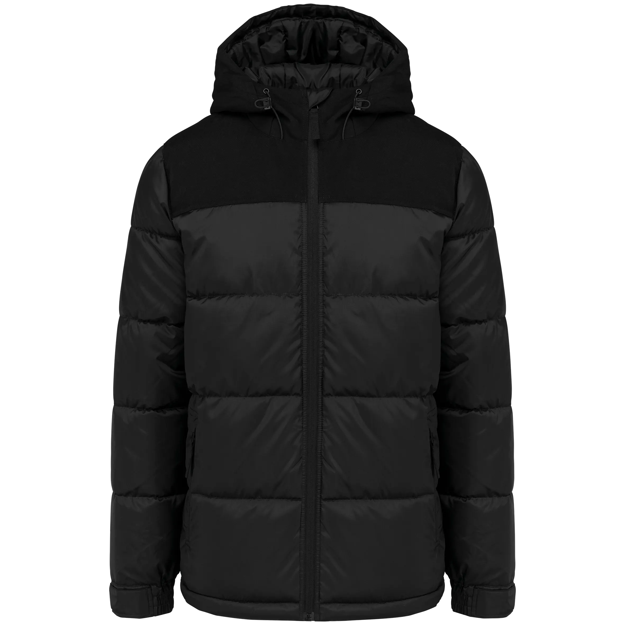 Parka acolchada bicolor con capucha unisex