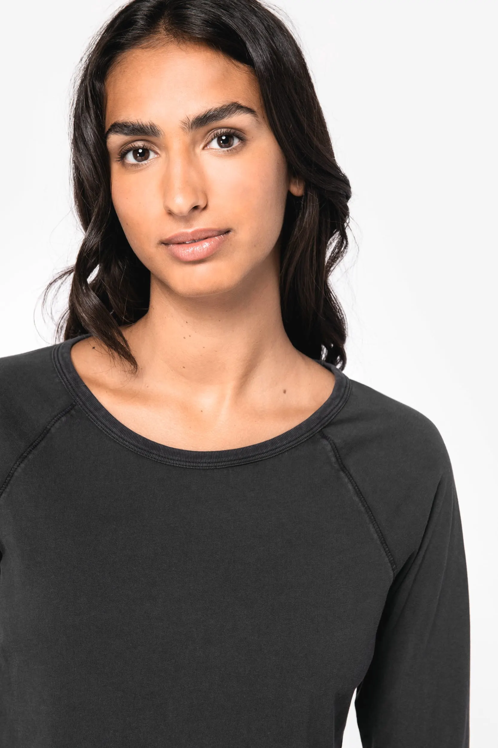 Camiseta ecorresponsable manga larga raglan mujer