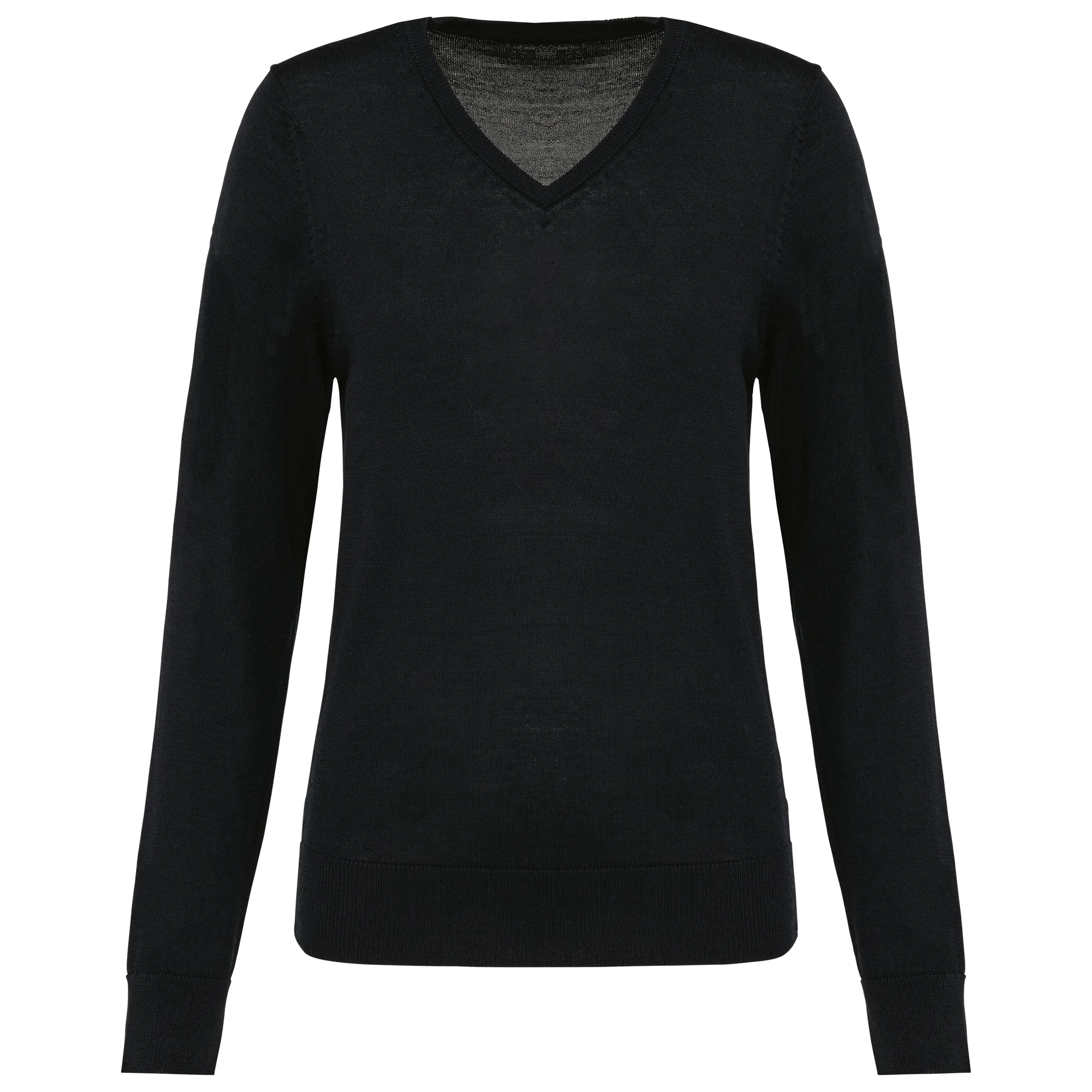 Jersey lana merina cuello de pico mujer