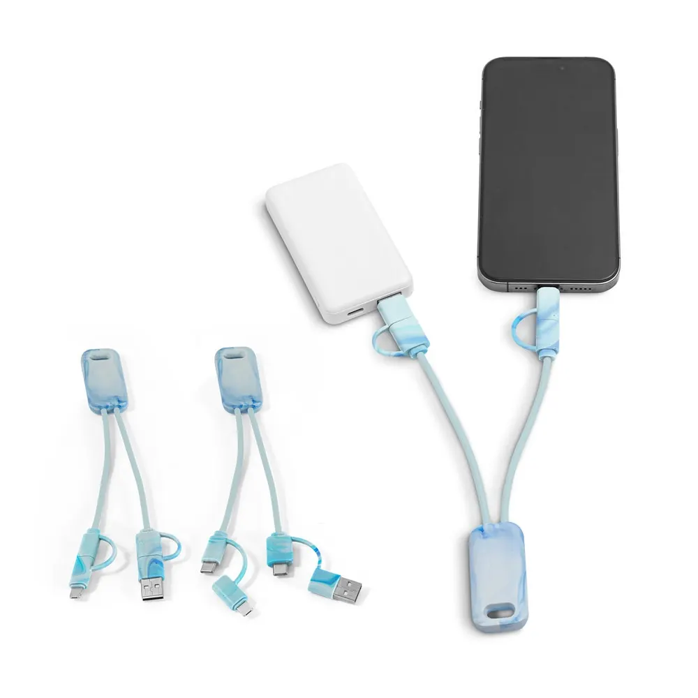 BERNERS. Cable USB 6 en 1 ultrarrápido en PET reciclado (100% rPET)