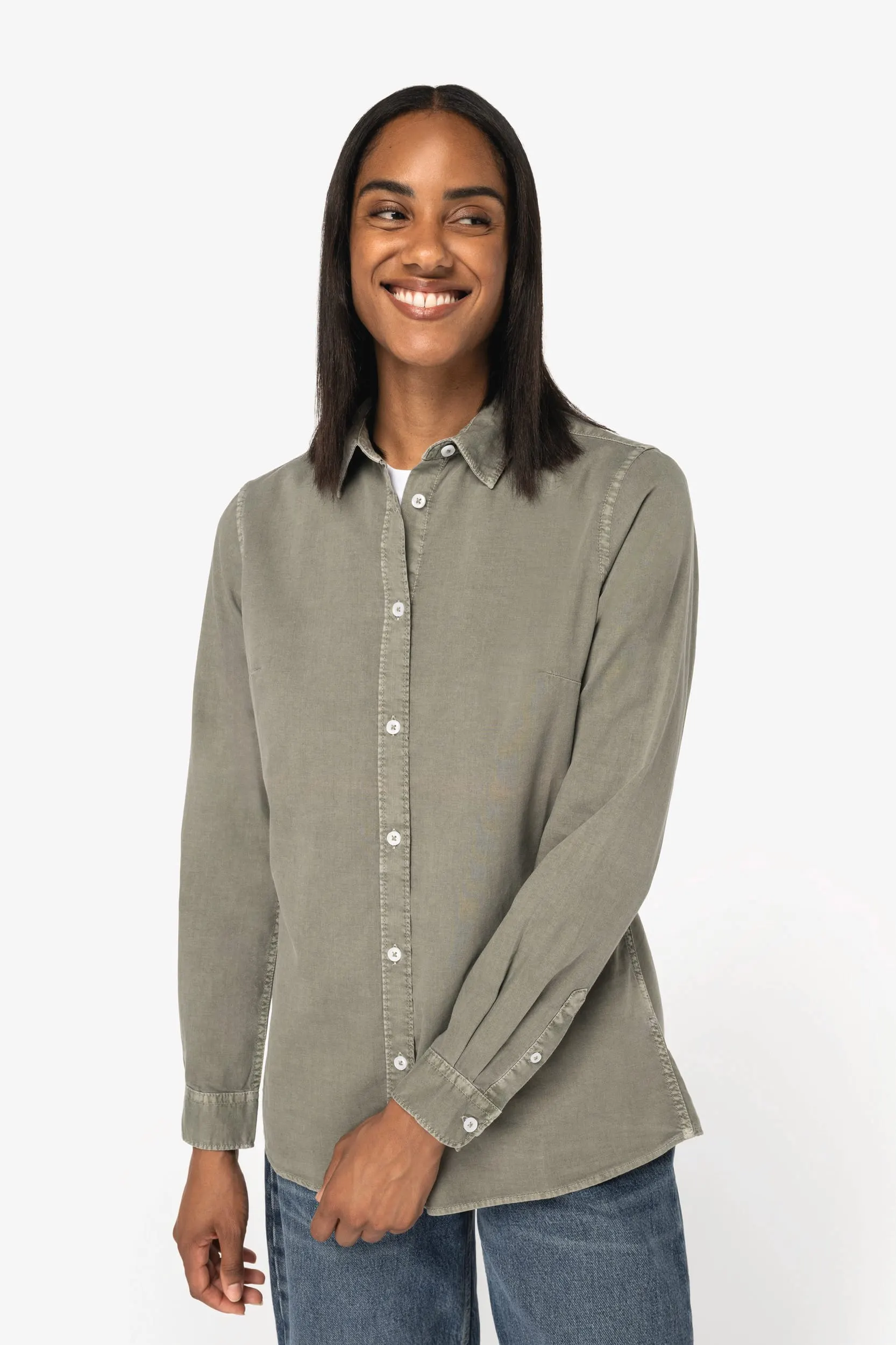 Camisa ecorresponsable efecto lavado mujer